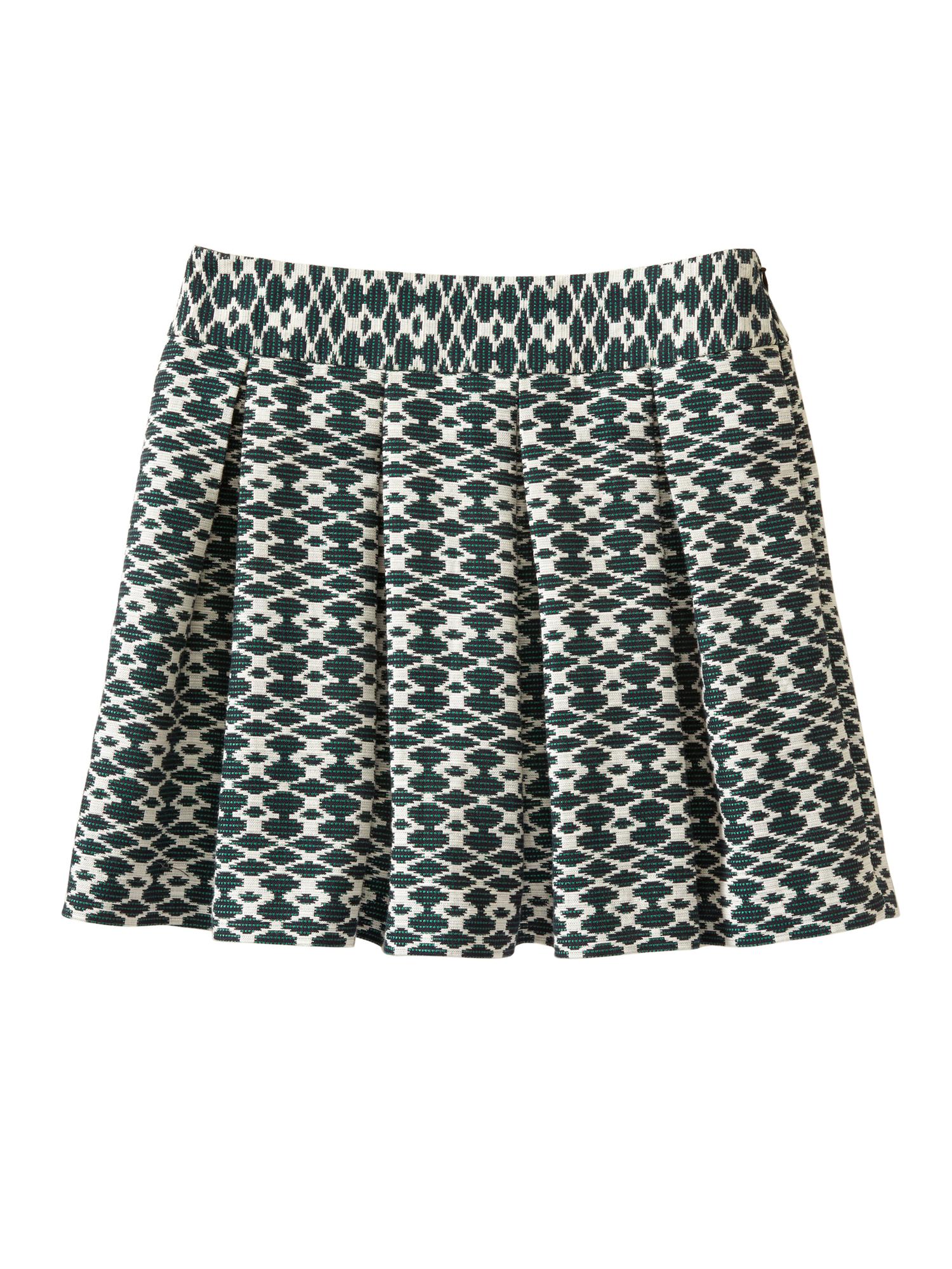 Jacquard Pleated Mini Skirt