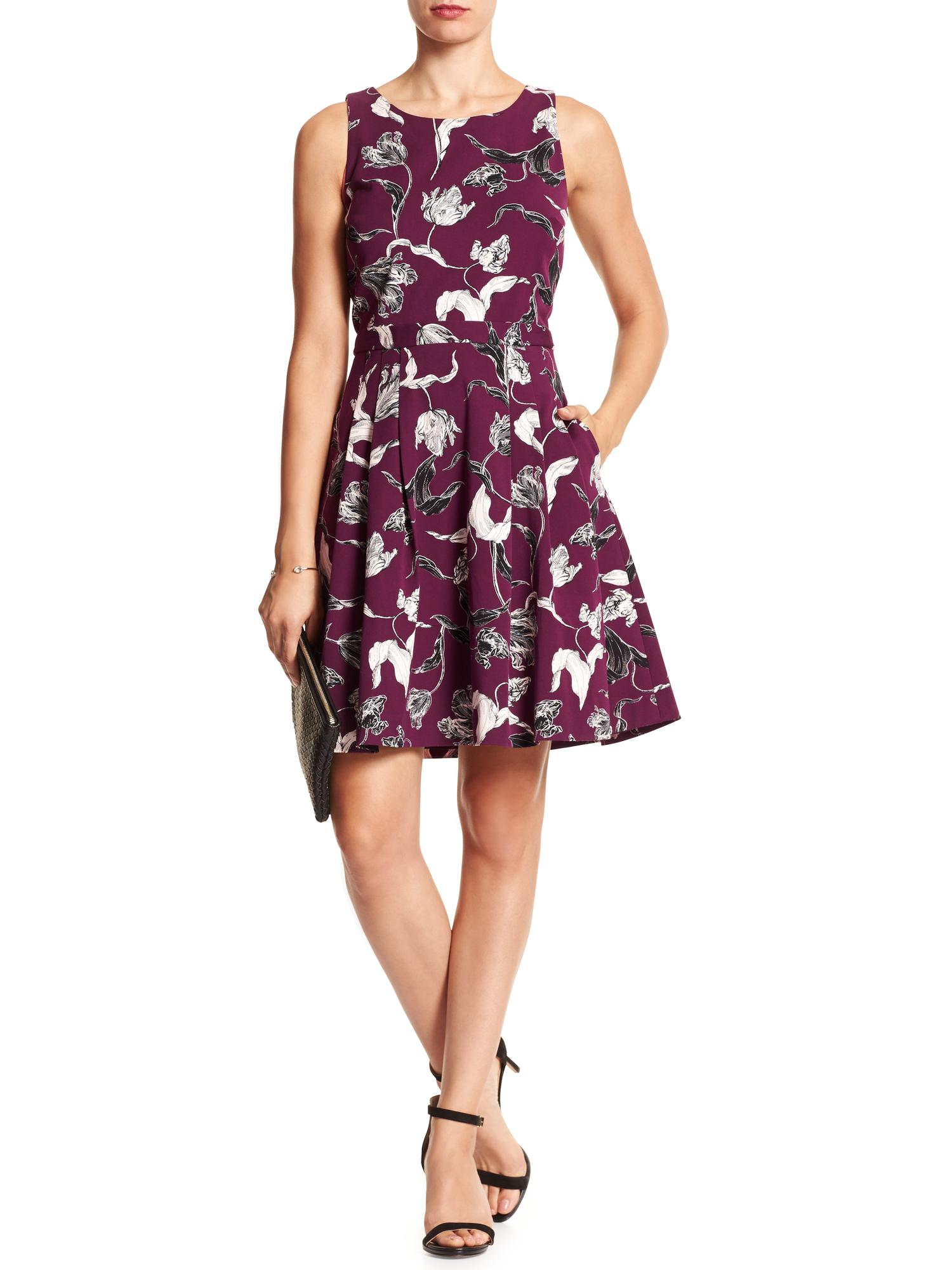 Floral Fit And Flare Dress