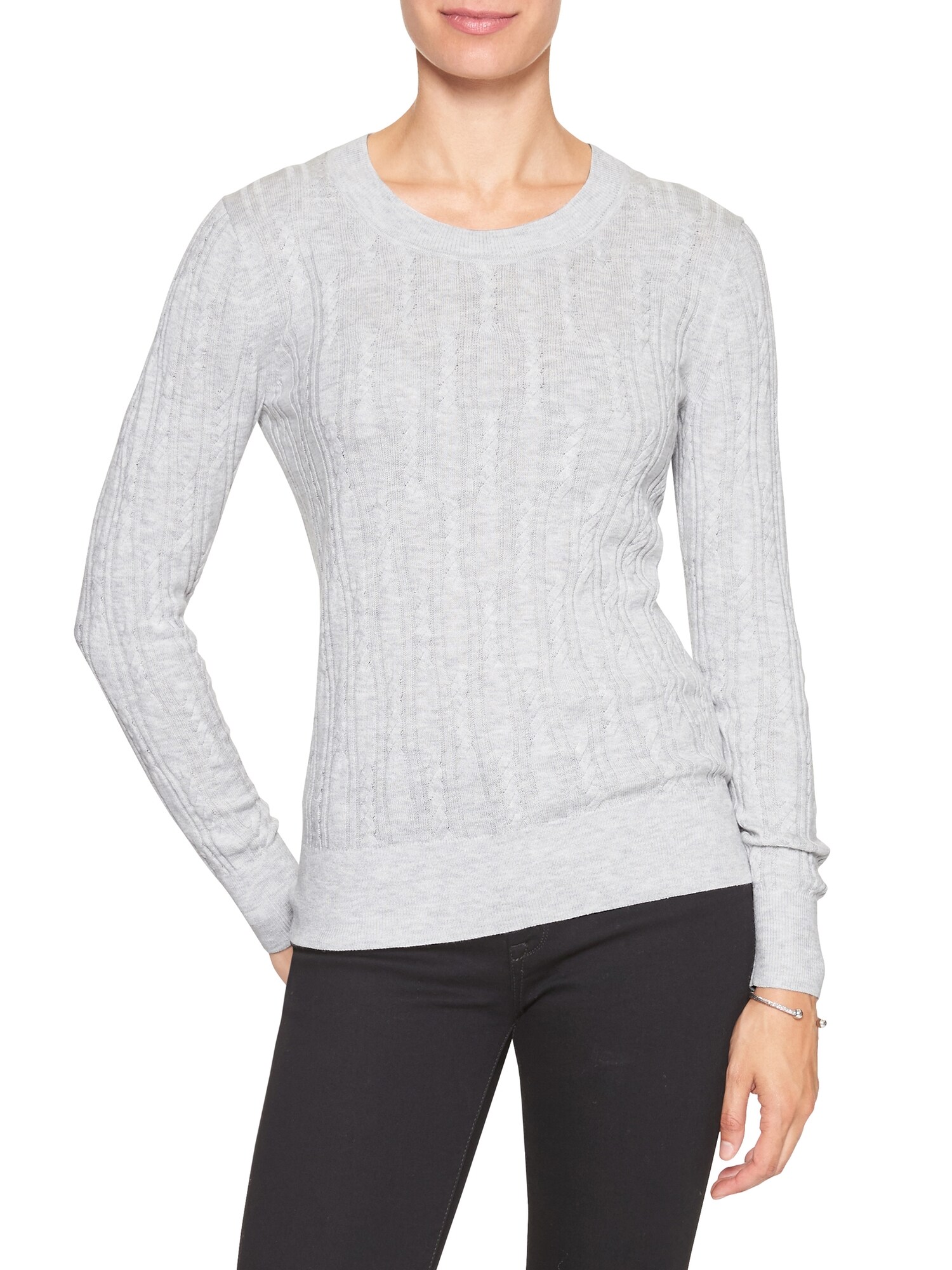 Cable Scoop-Neck Sweater
