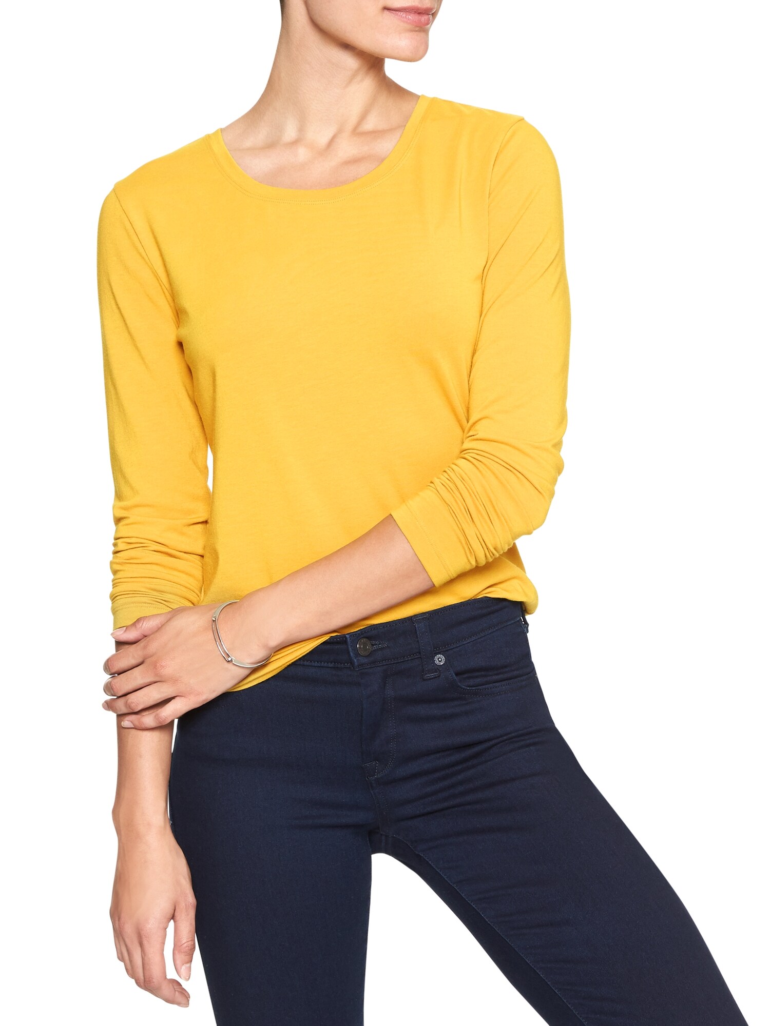 Timeless Long Sleeve Crew Neck Tee Banana Republic Factory