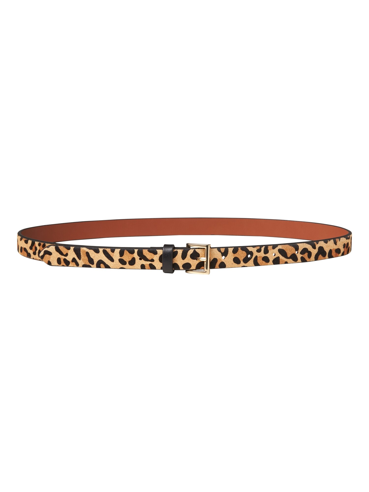 Leopard-Print Calf Hair Belt