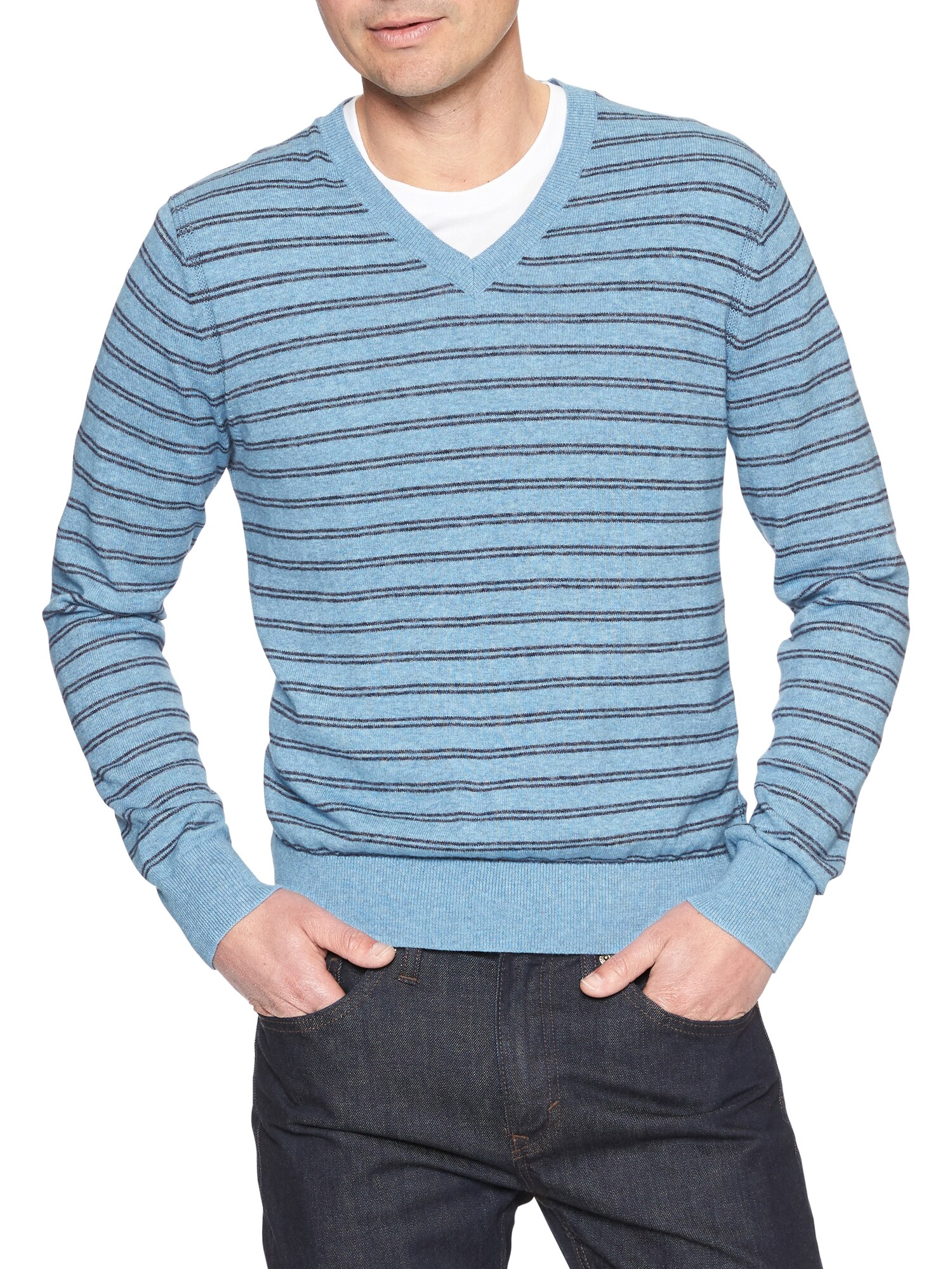 Heather Vee Stripe Sweater