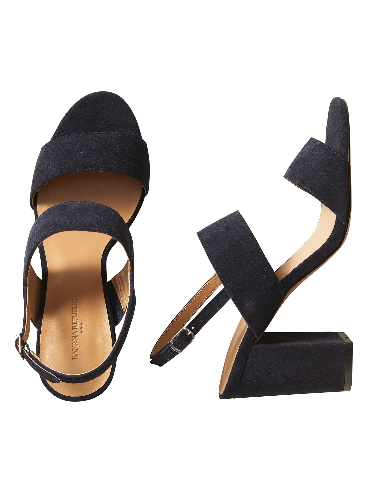 Double Strap Block Heel Sandal Banana Republic Factory