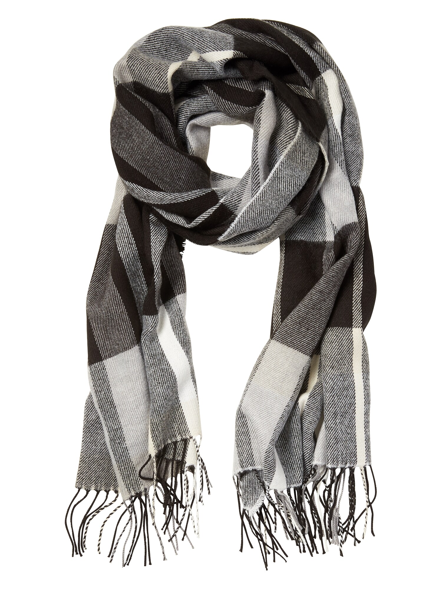 Black Plaid Scarf Banana Republic Factory