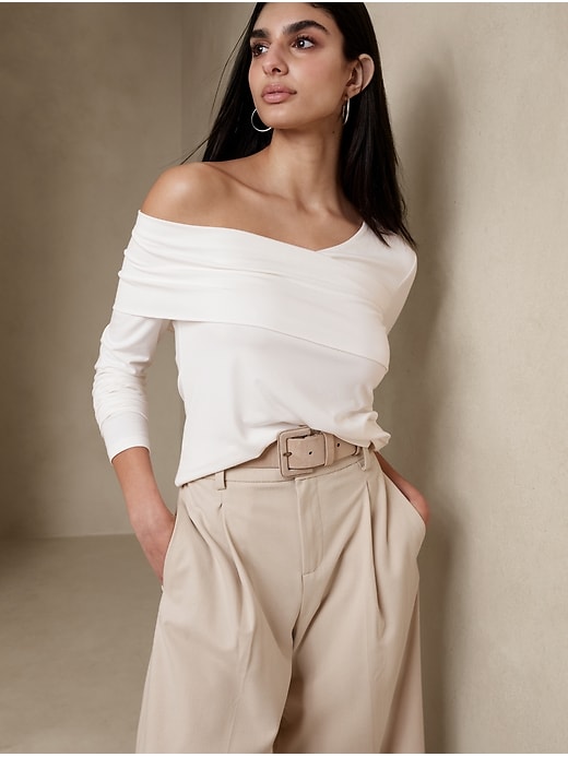 Rayon Off Shoulder Top Banana Republic Factory