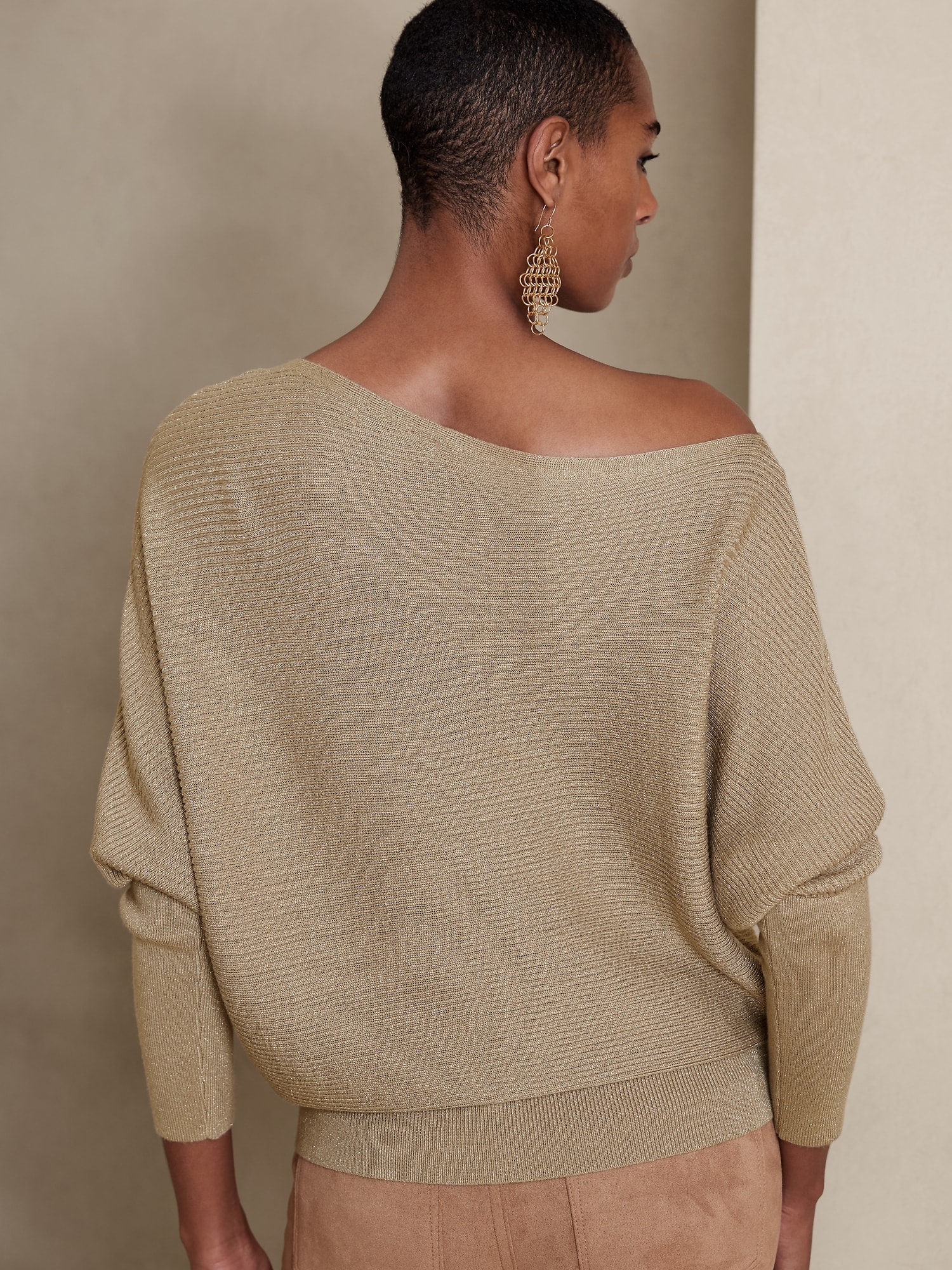 Shine Off Shoulder Sweater Banana Republic Factory