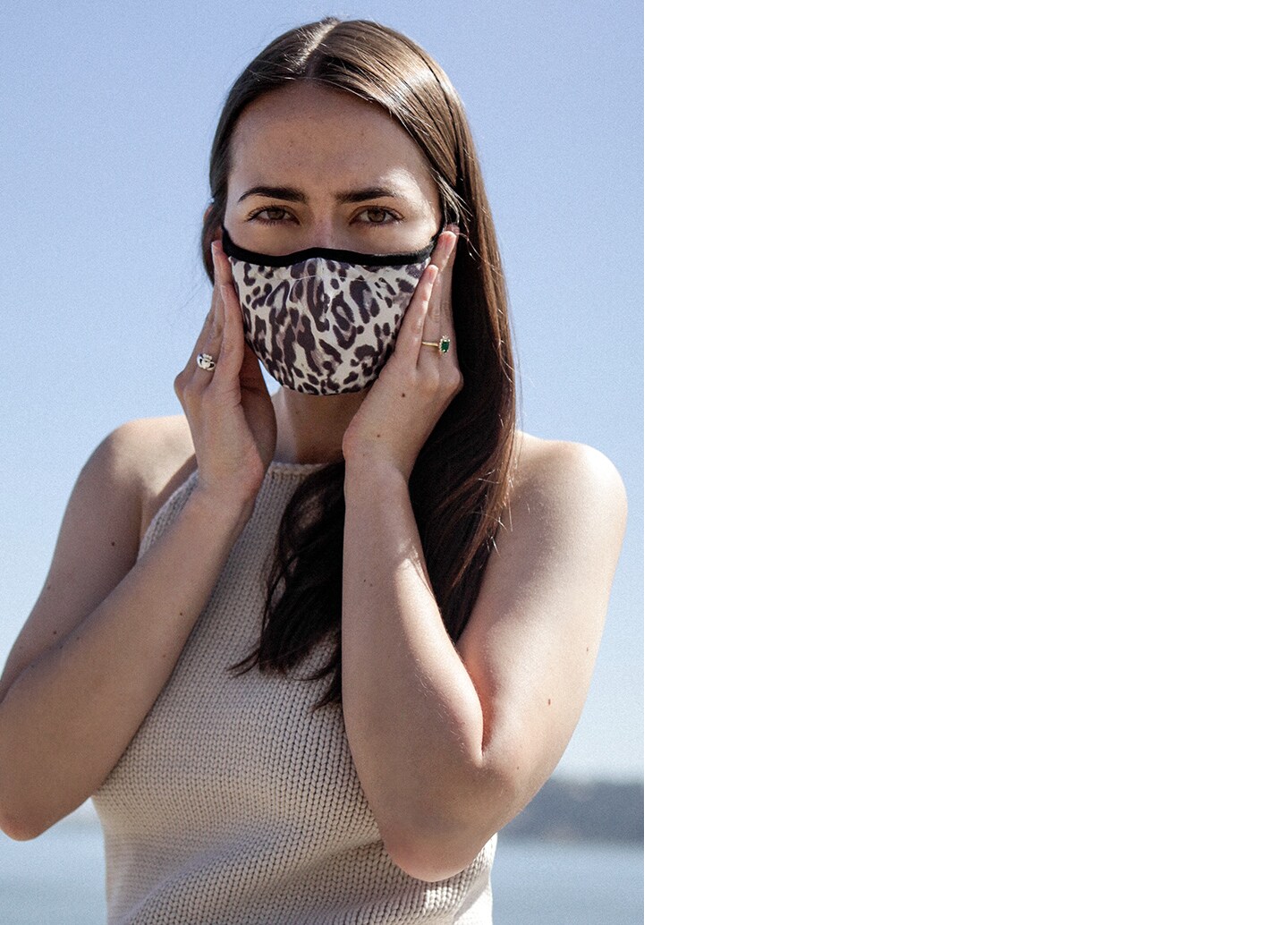 Woman wearing BR mask