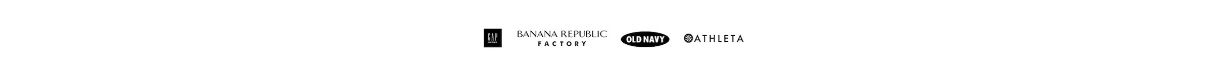 Gap, Banana Republic, Old Navy, and Athleta logos