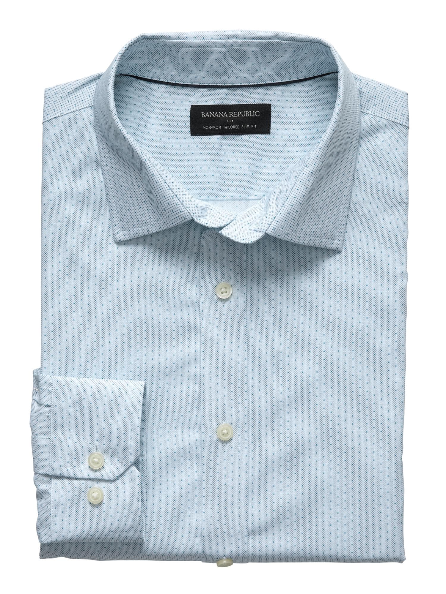 Blue Tailored Slim Fit Men's French Cuff Dress Shirt Spread Collar By AZAR MAN E - Foto 10