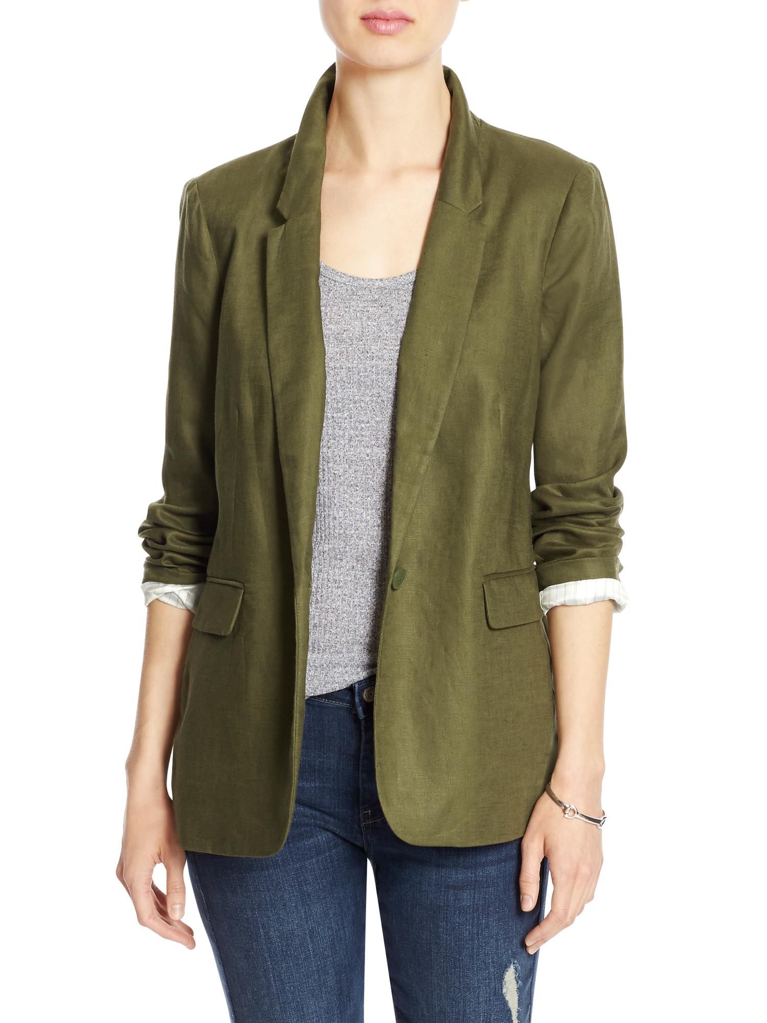 Linen Boyfriend Blazer Banana Republic Factory