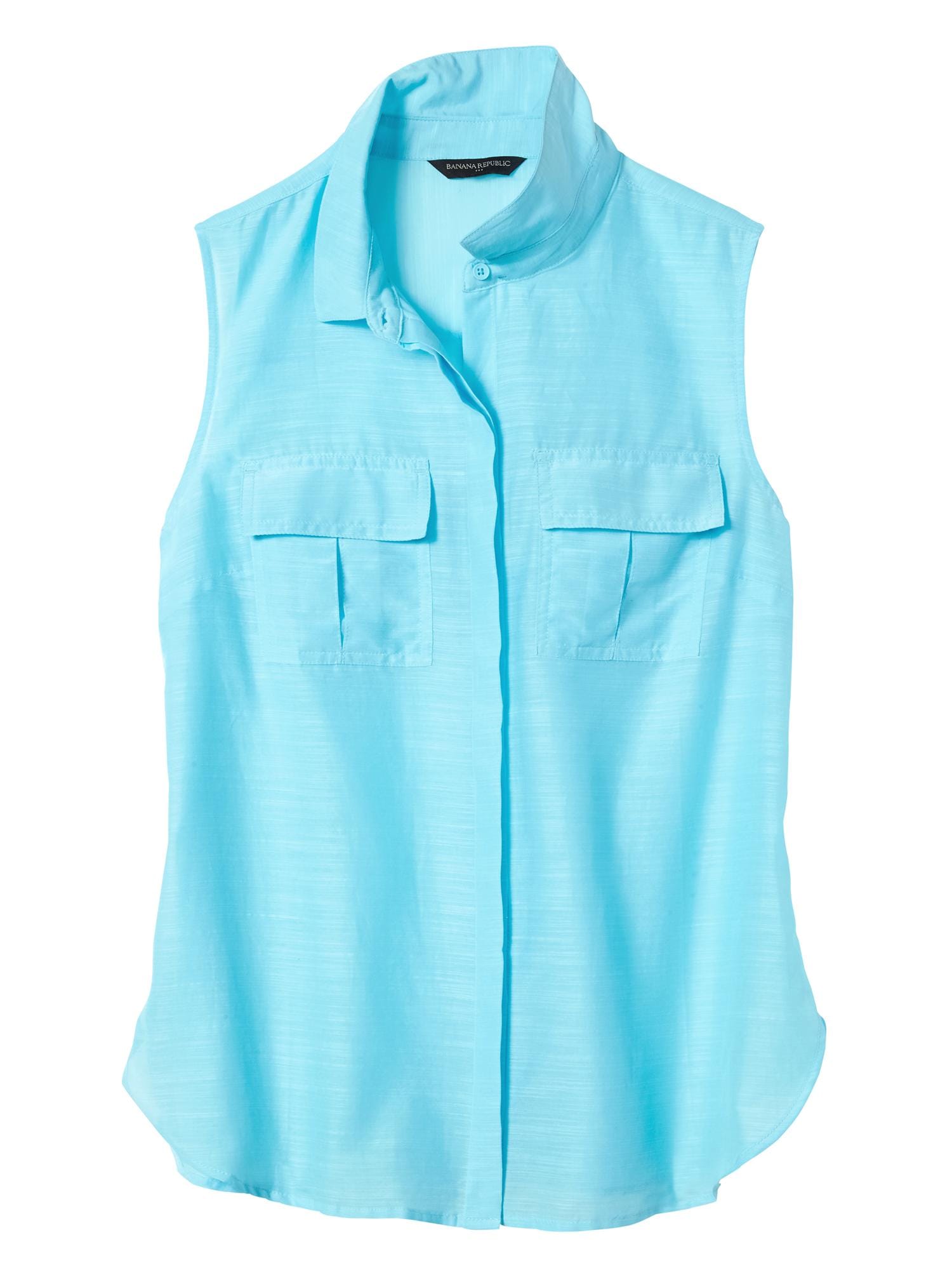 Cotton/Silk Camp Shirt Banana Republic Factory