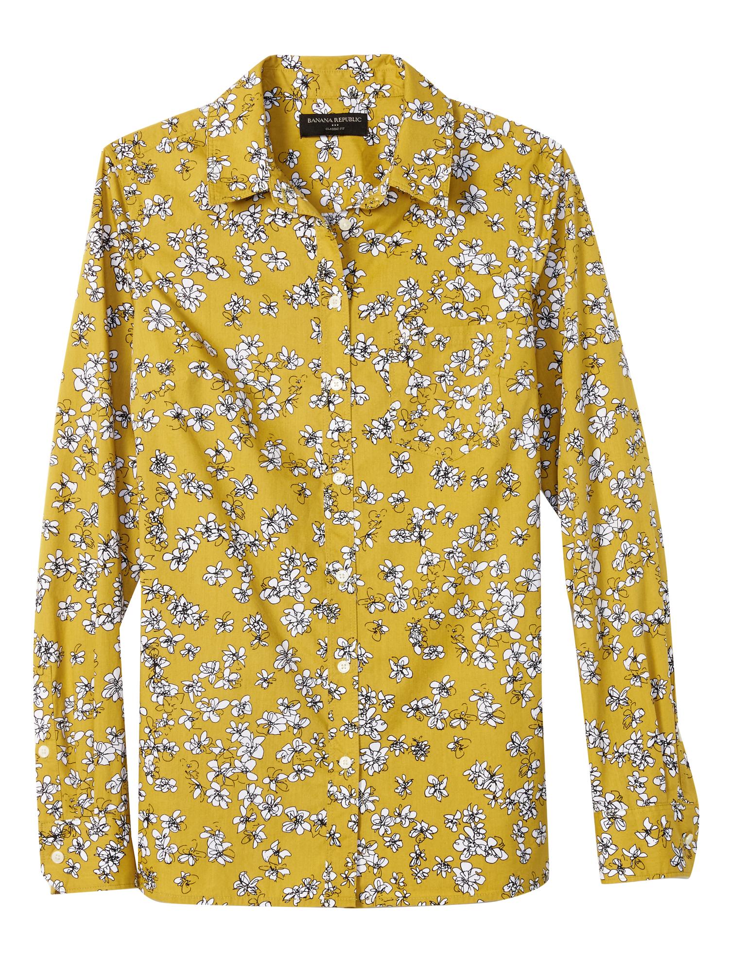 Print Classic Poplin Shirt | Banana Republic Factory