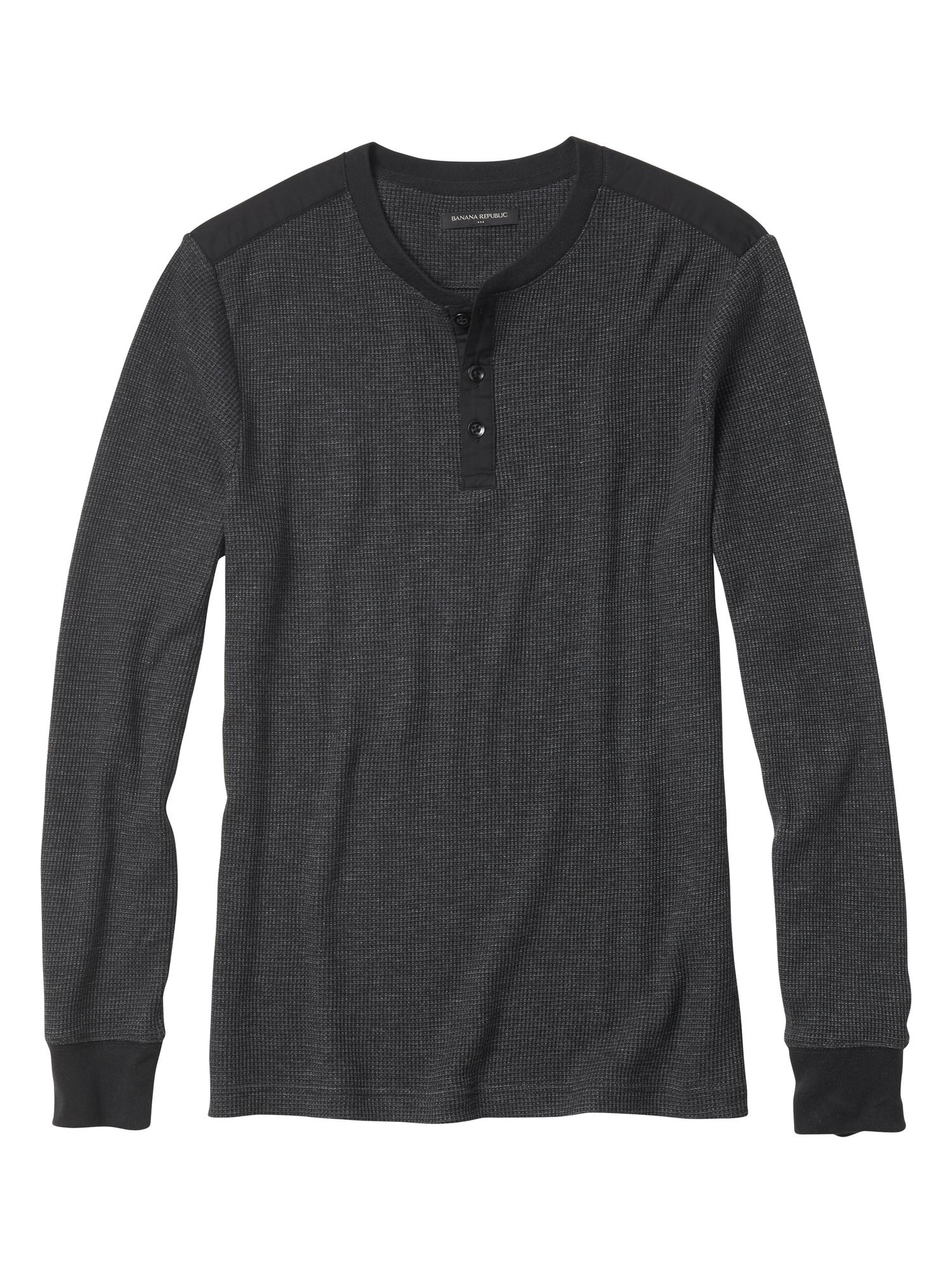 Long-Sleeve Thermal Henley | Banana Republic Factory