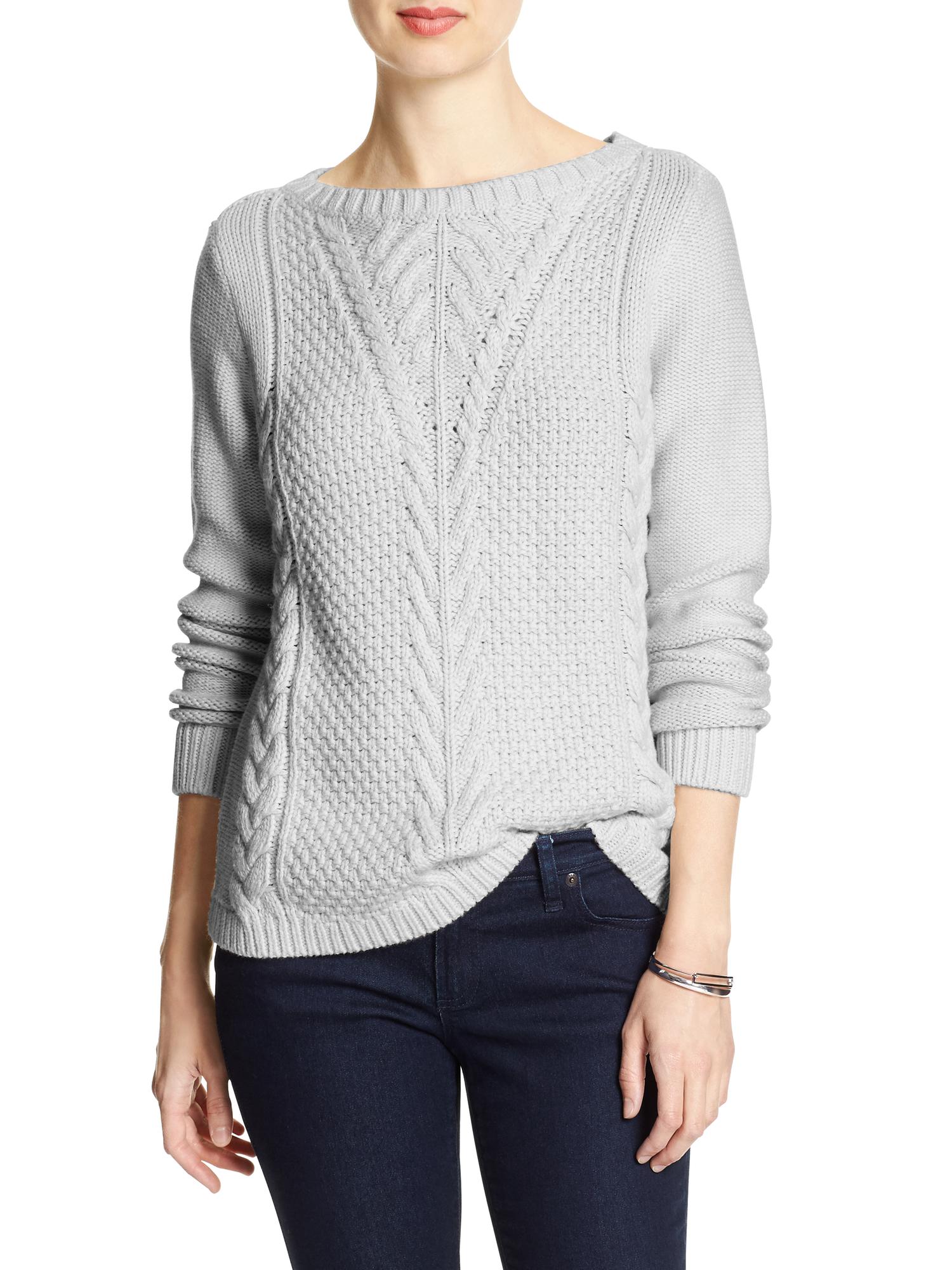 Boat-Neck Cable-Knit Sweater