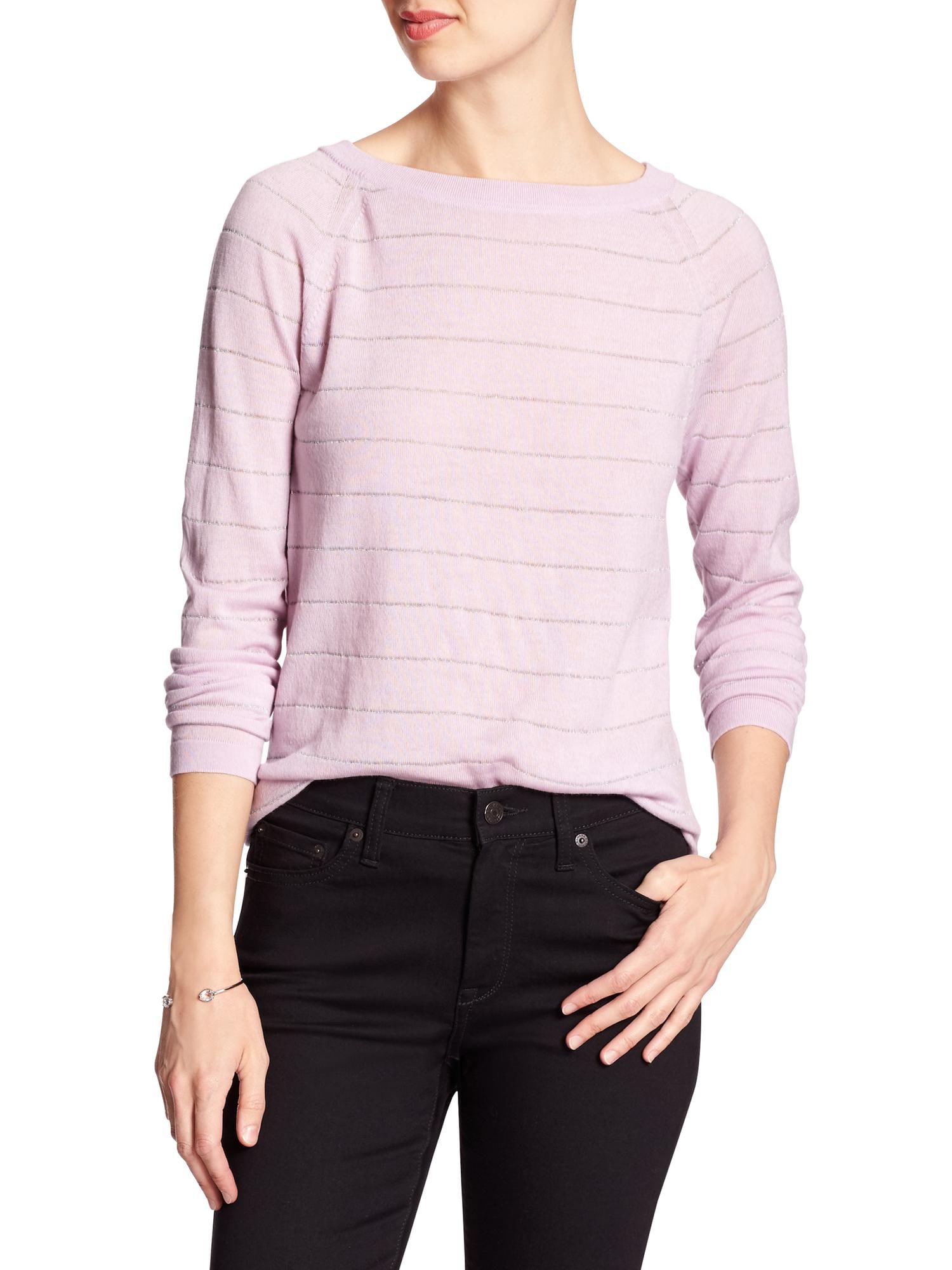 Lurex-Stripe Merino Wool Sweater