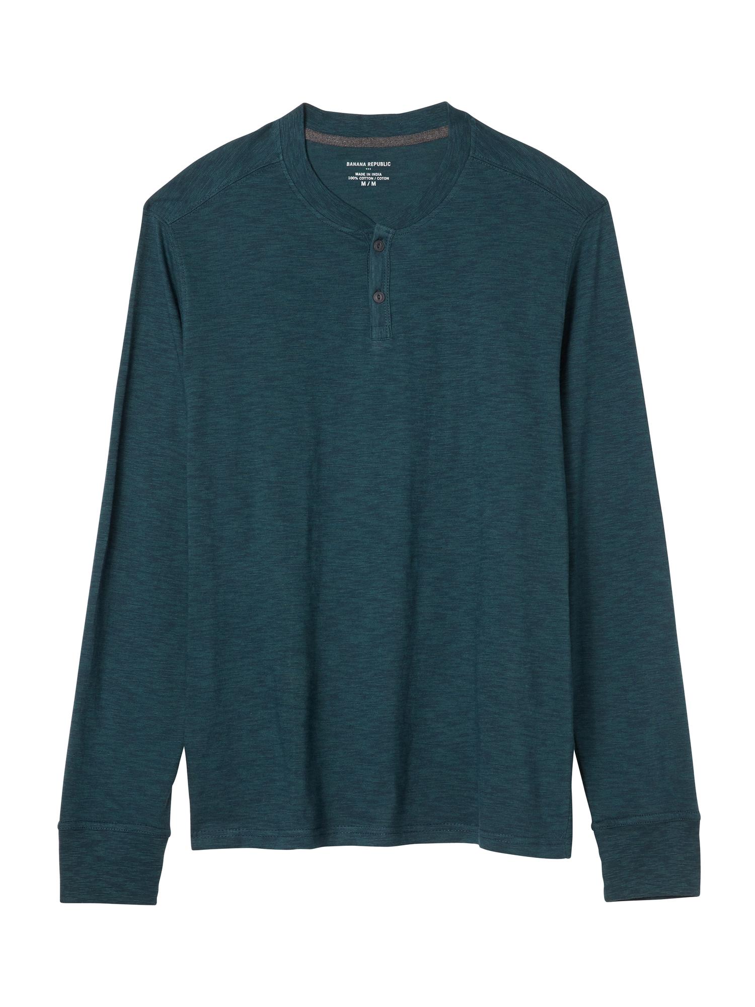 LongSleeve Heathered Henley Banana Republic Factory
