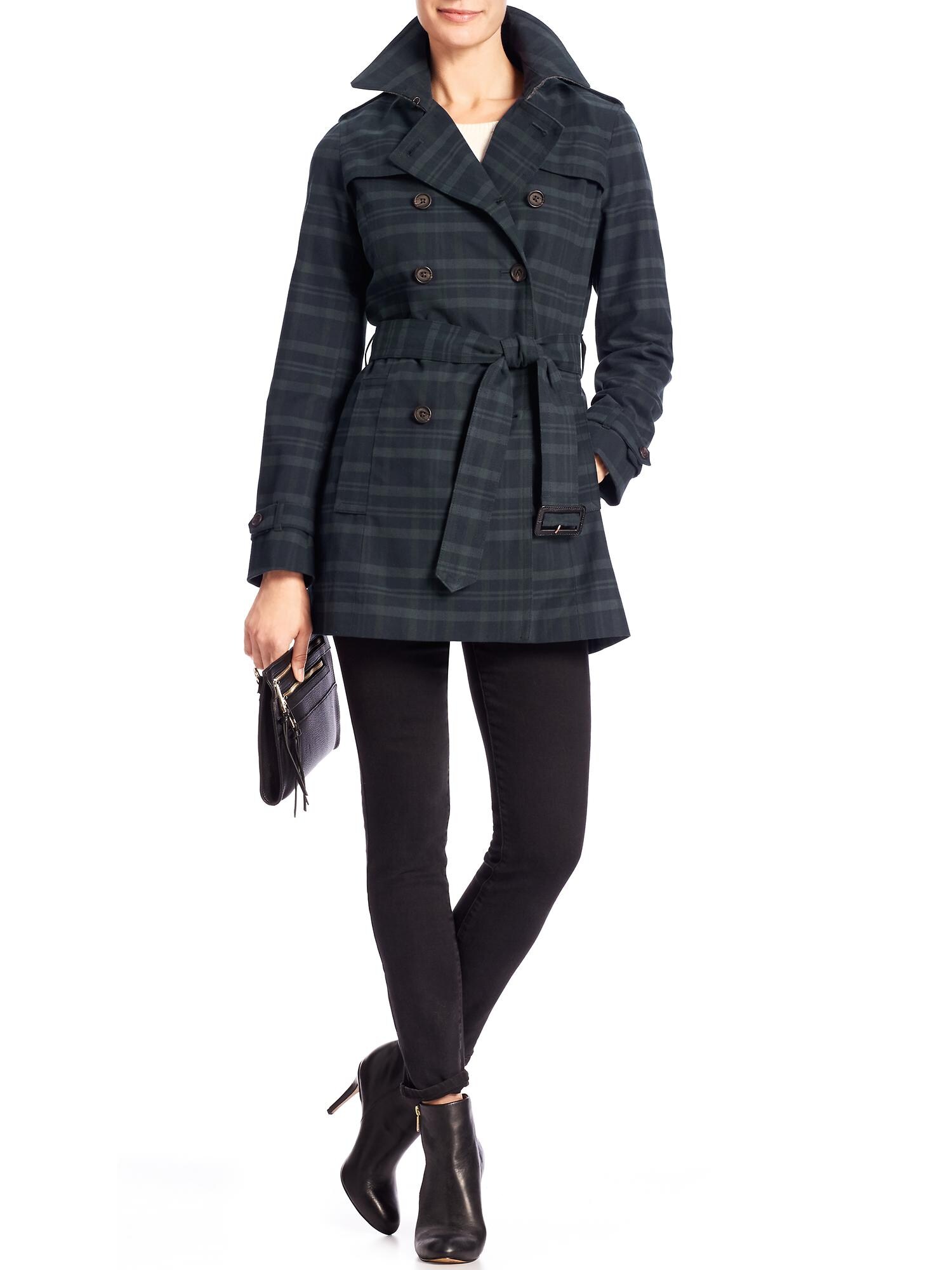 Plaid Trench Coat Banana Republic Factory
