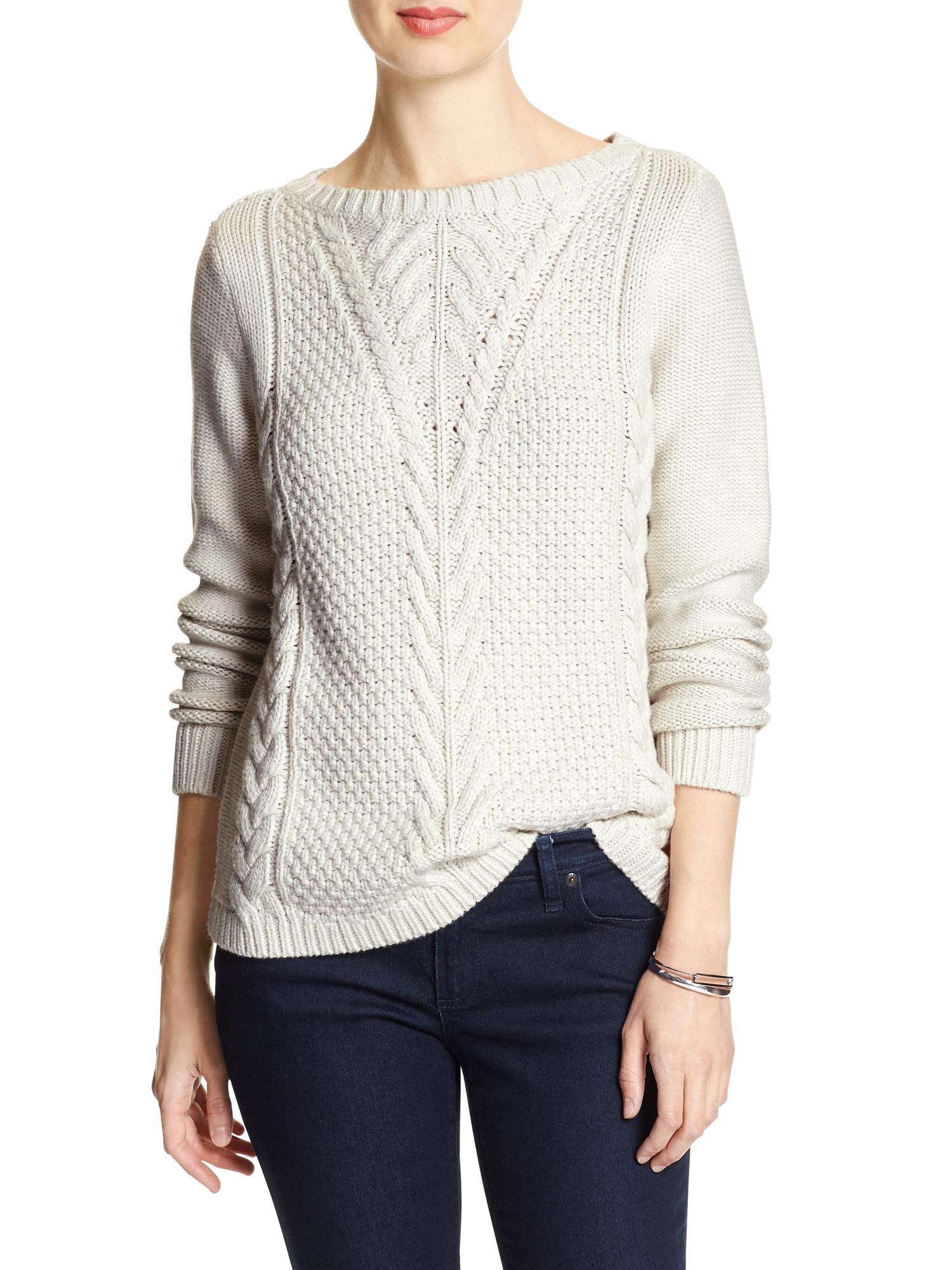 BoatNeck CableKnit Sweater Banana Republic Factory