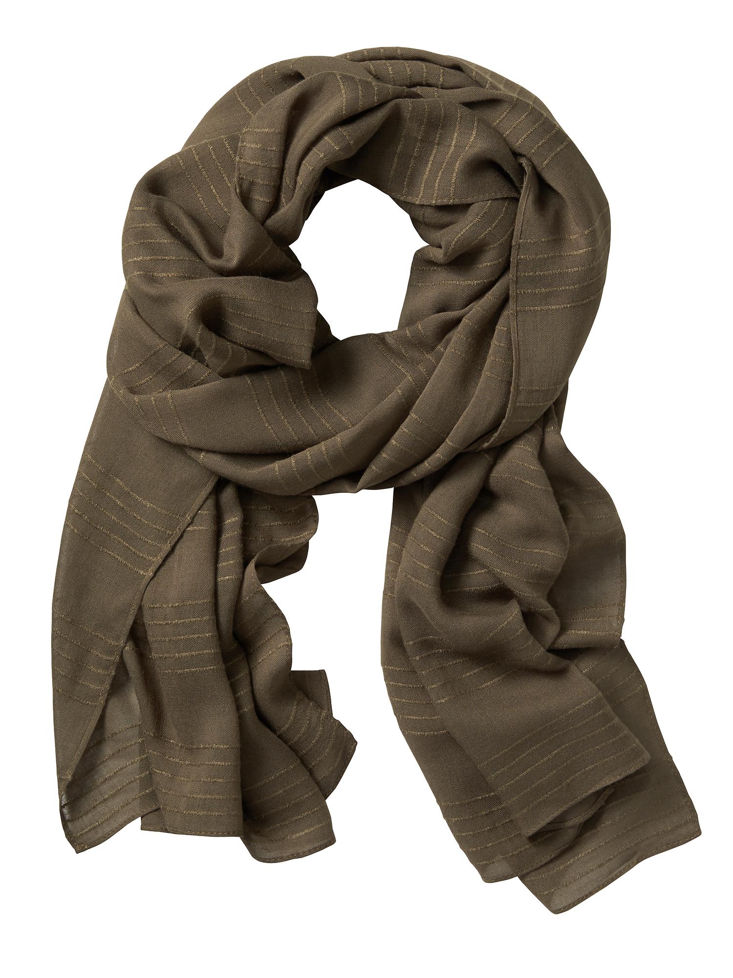 Lightweight Textured Stripe Scarf