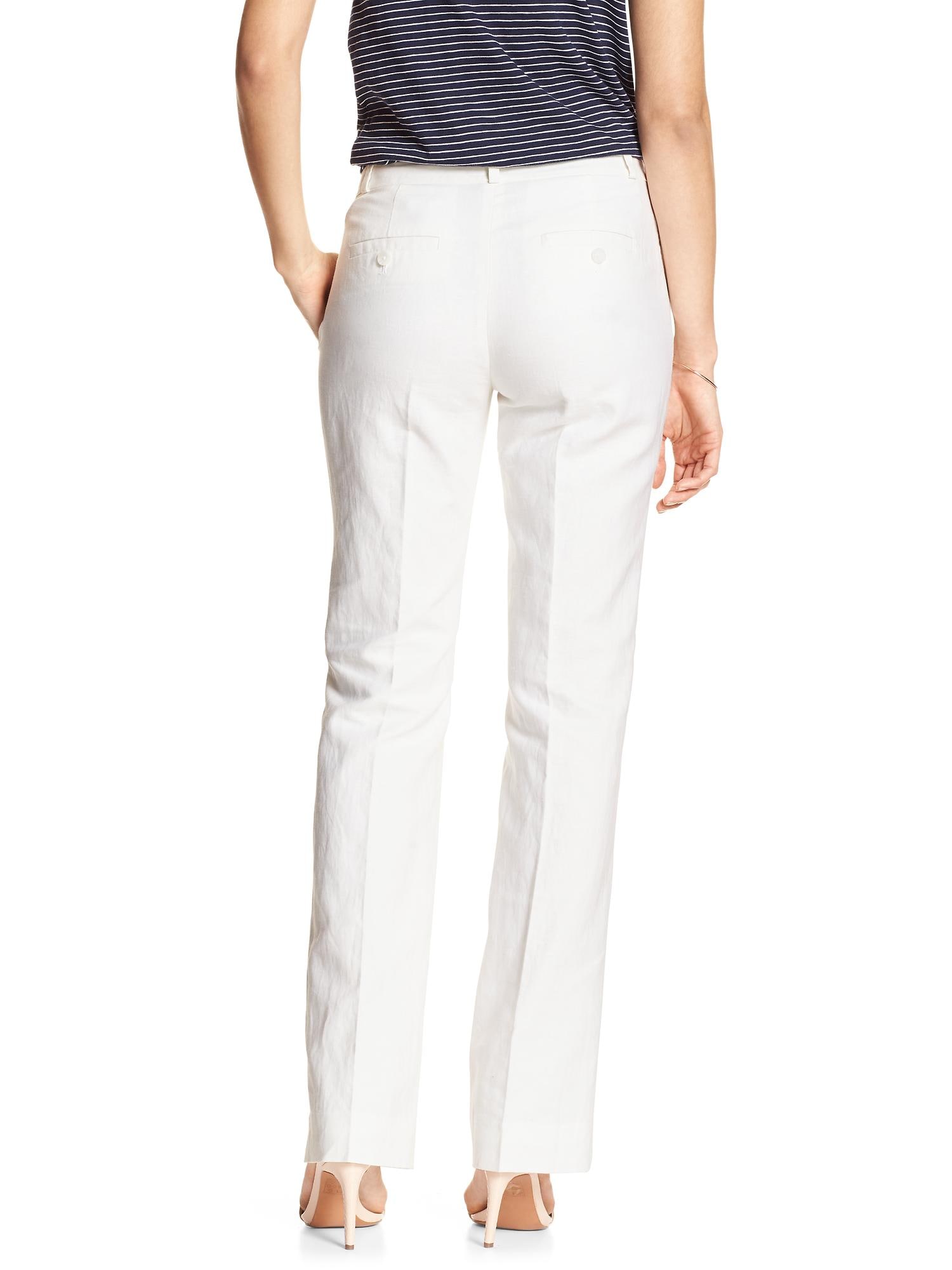 Logan White Linen/Cotton Tailored Trouser | Banana Republic Factory