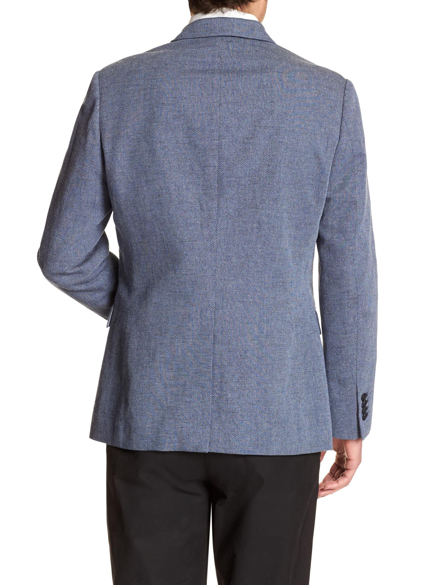 Tailored Slim-Fit Blue Linen Blend Blazer