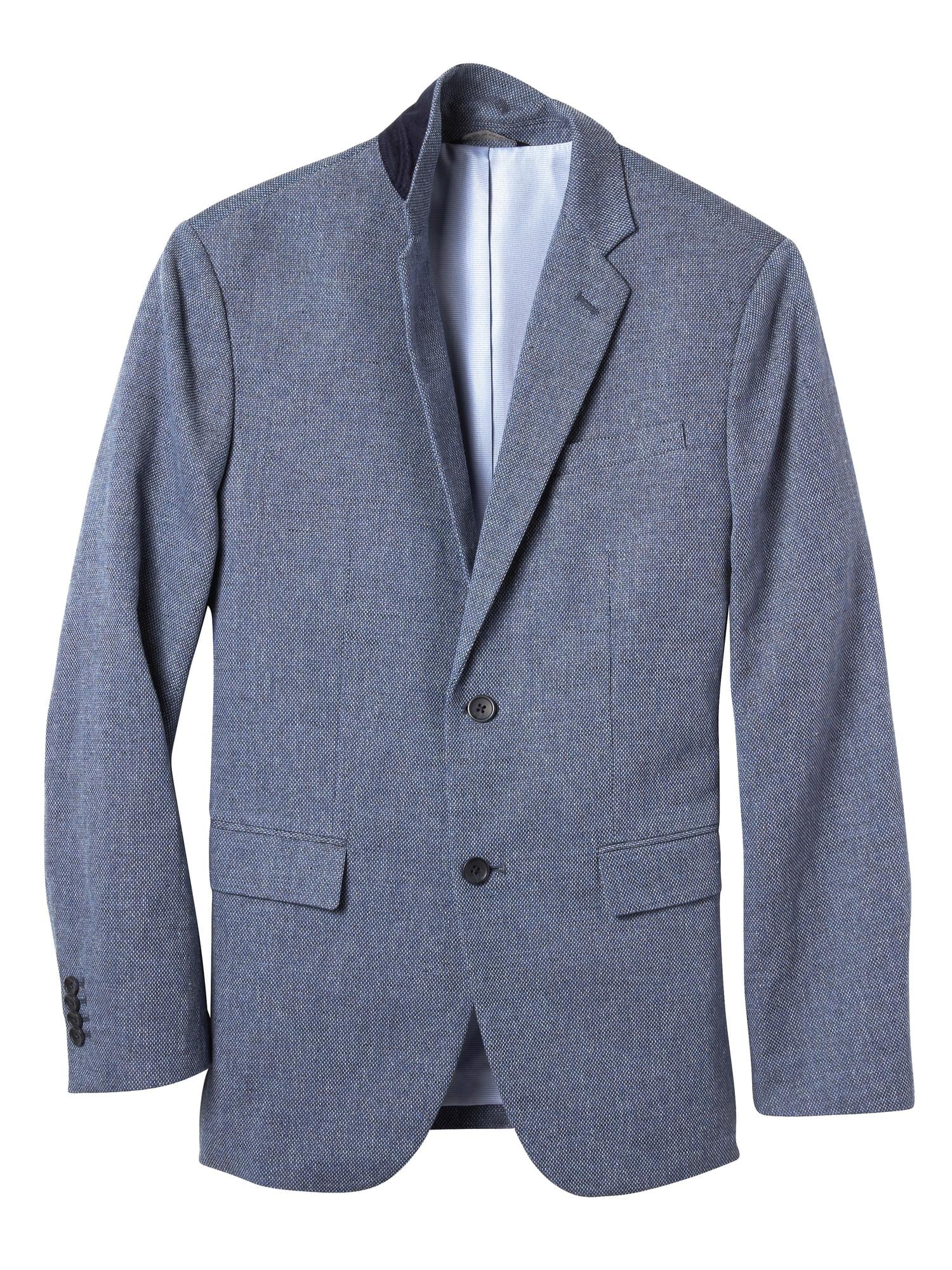 Tailored Slim-Fit Blue Linen Blend Blazer