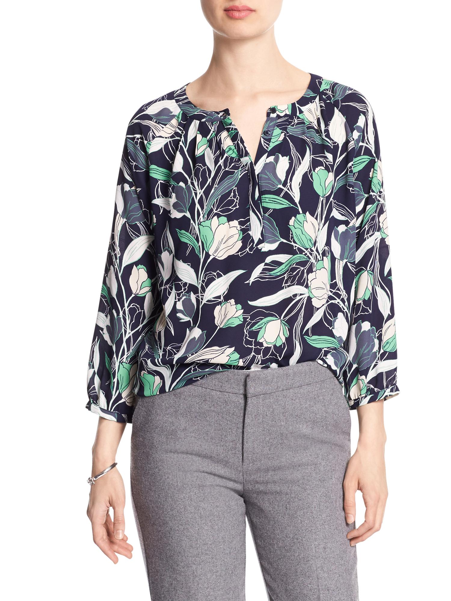 Print Peasant Top Banana Republic Factory