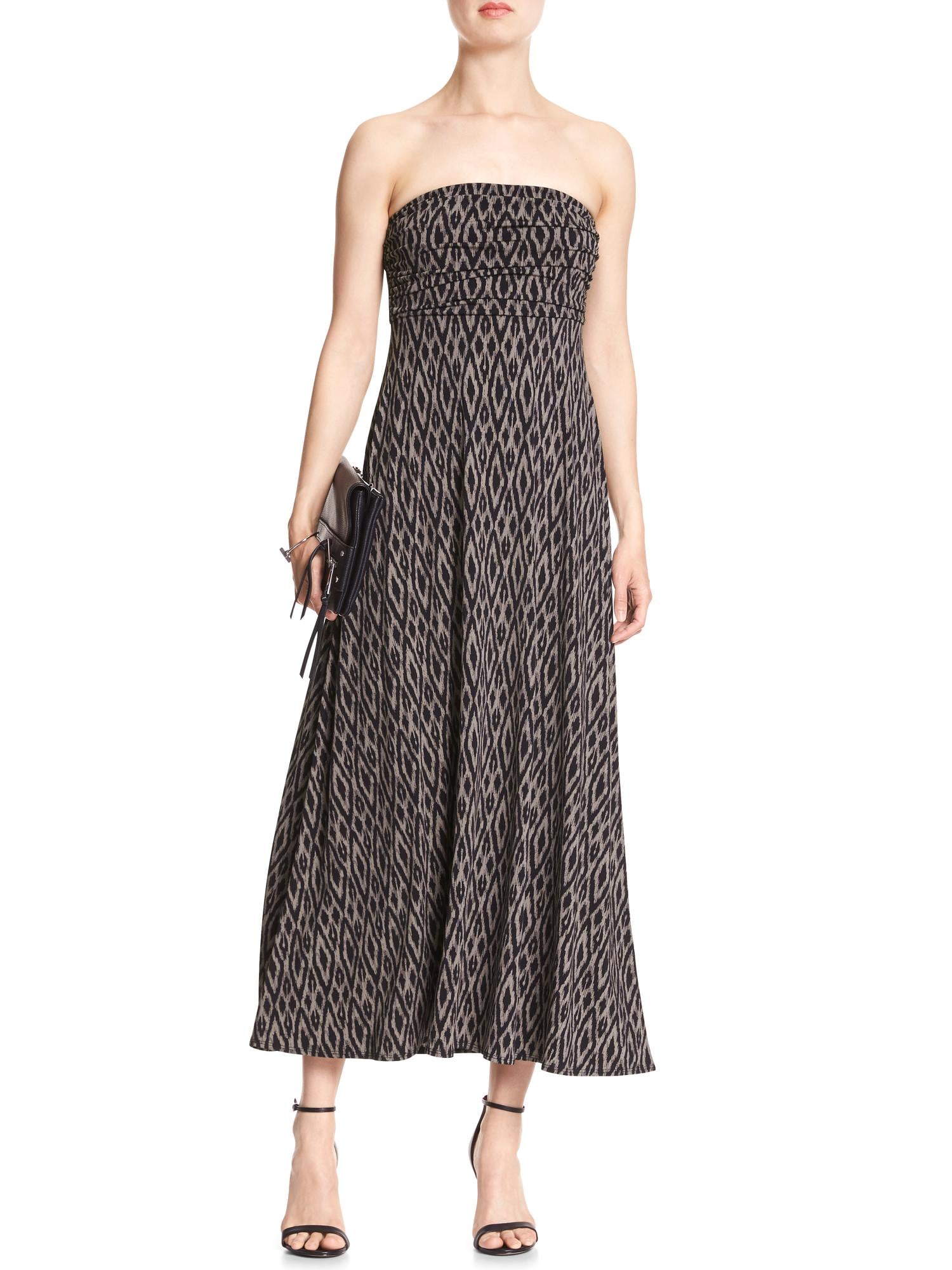 Print Strapless Knit Maxi Dress | Banana Republic Factory