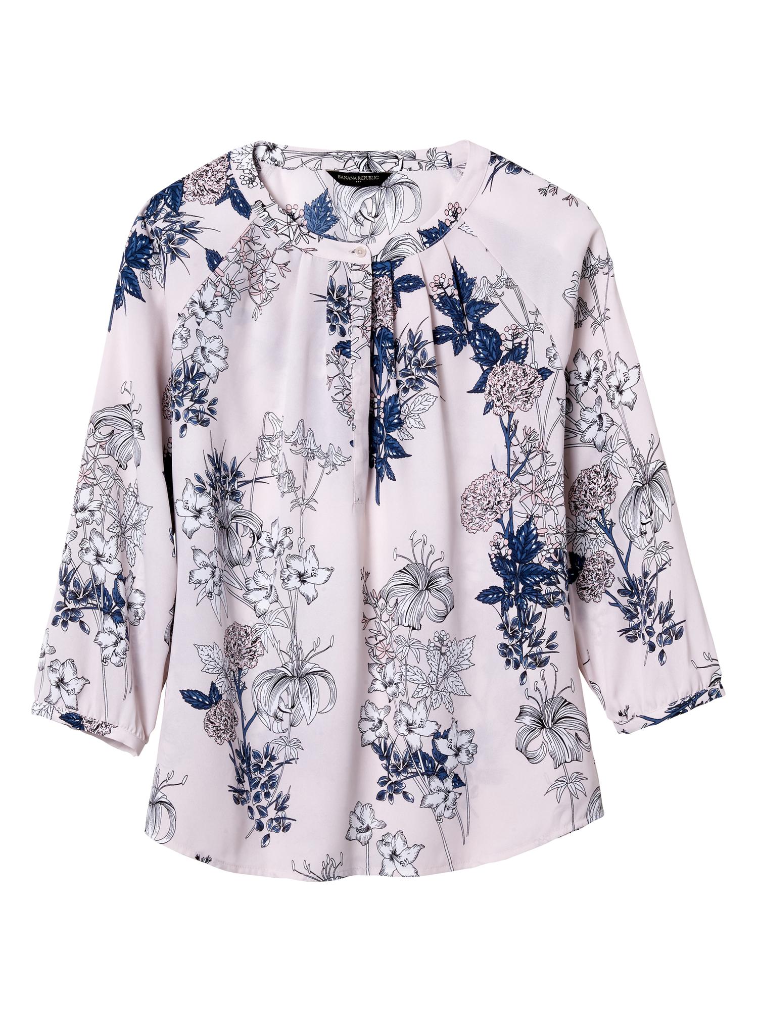 Print Peasant Top Banana Republic Factory