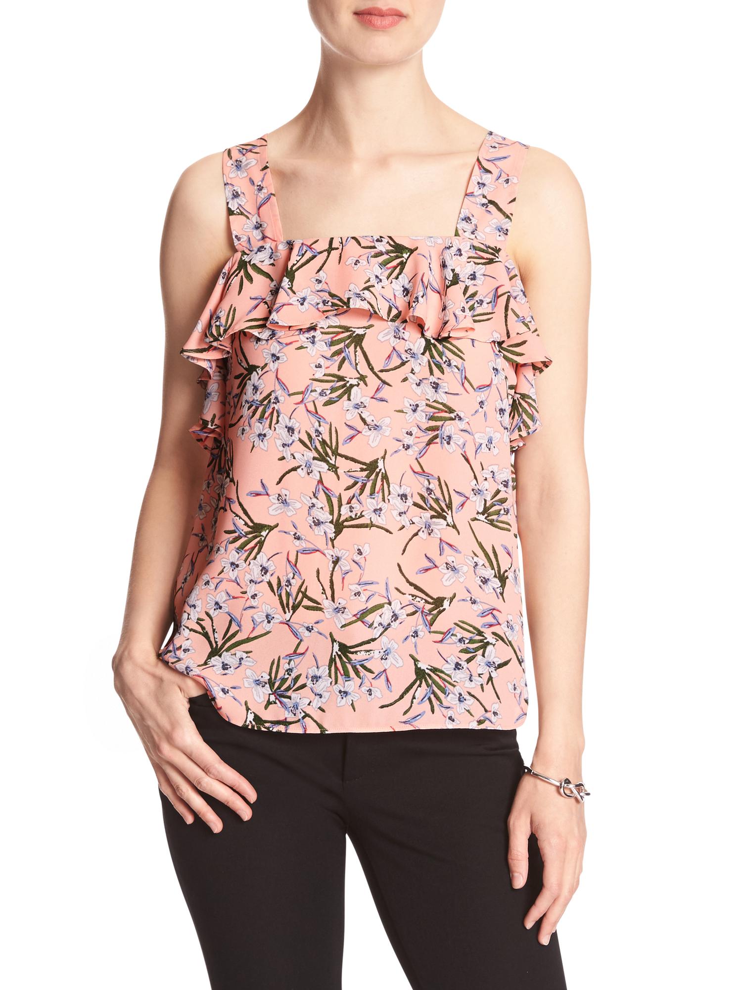 Print Ruffle Tank Banana Republic Factory