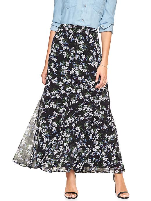 Print Gored Maxi Skirt | Banana Republic Factory