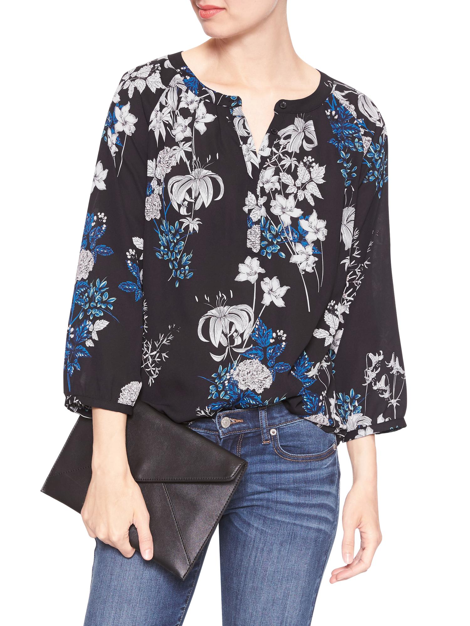 Print Peasant Top Banana Republic Factory