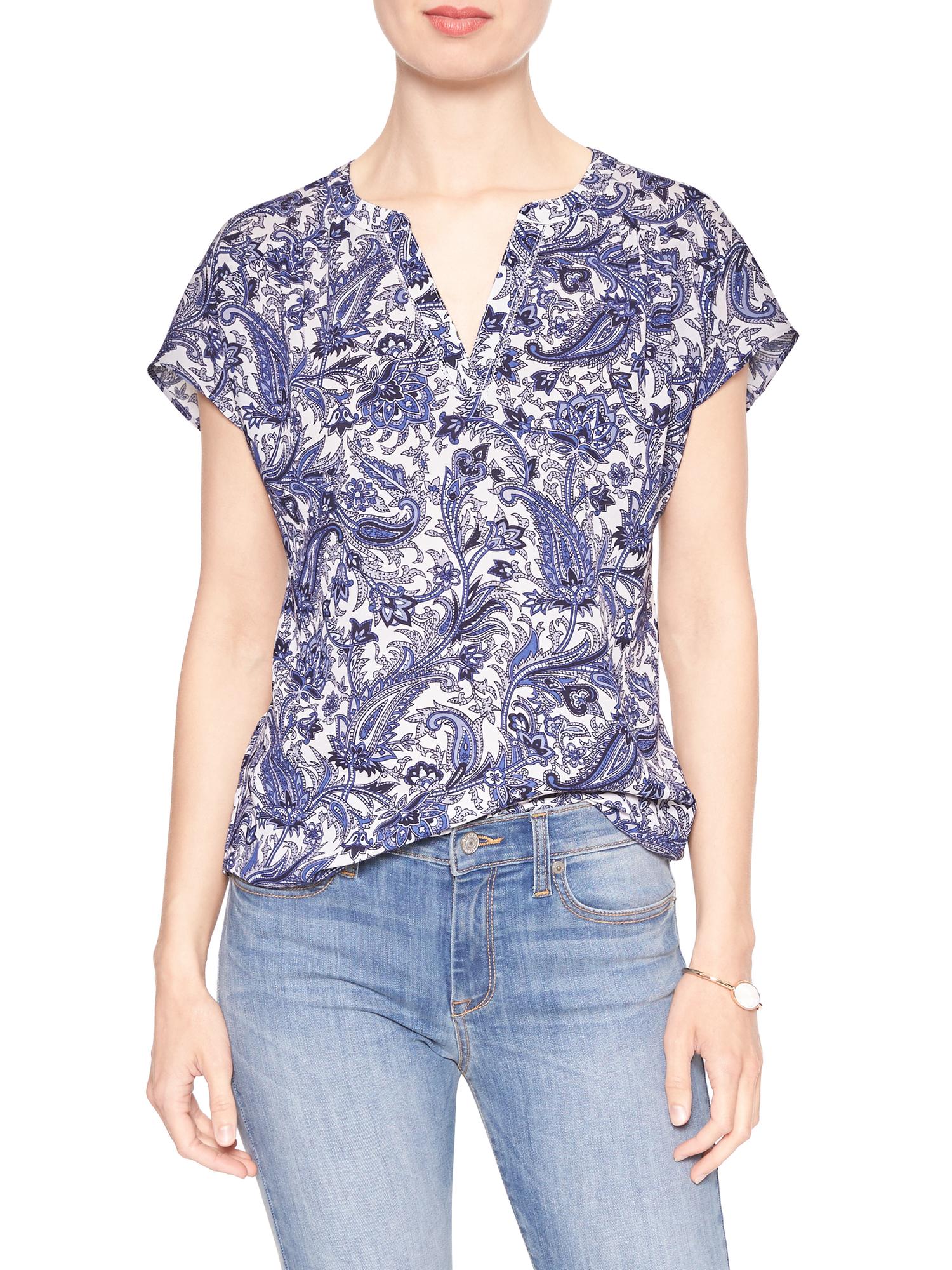 Print DolmanSleeve Top Banana Republic Factory