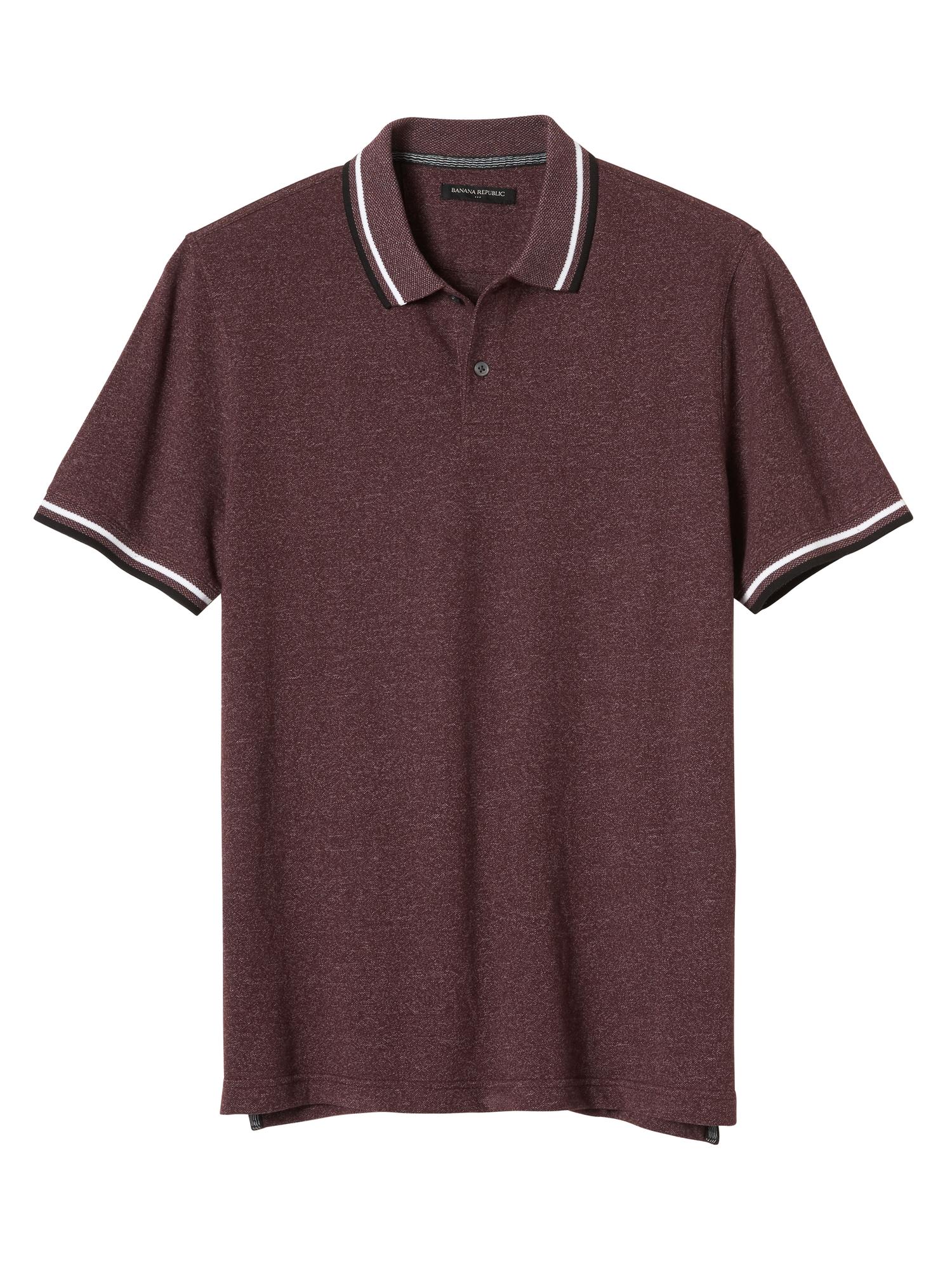 Jaspe Tipped Collar Pique Polo | Banana Republic Factory