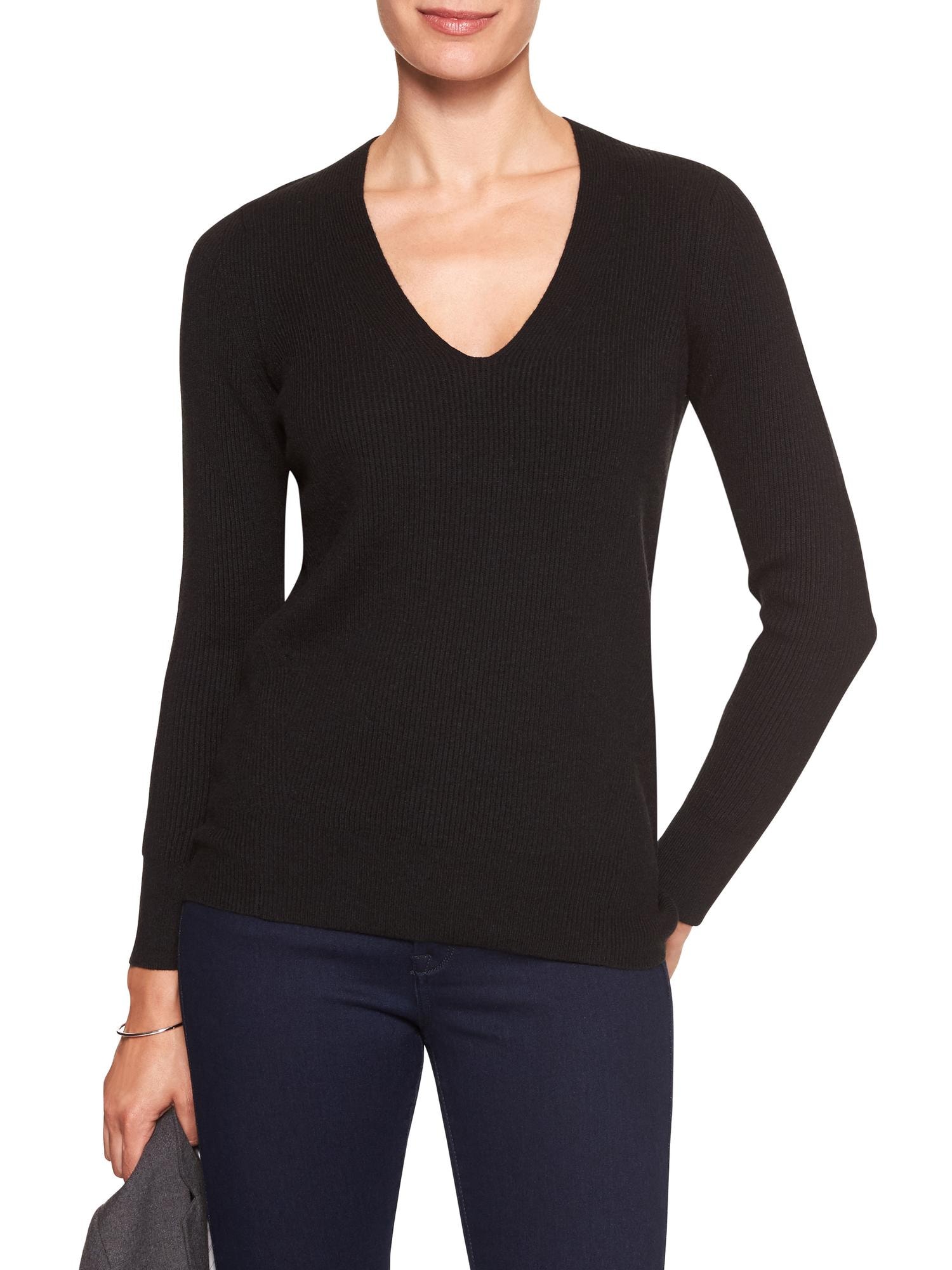 Ribbed V-Neck Sweater | Banana Republic Factory