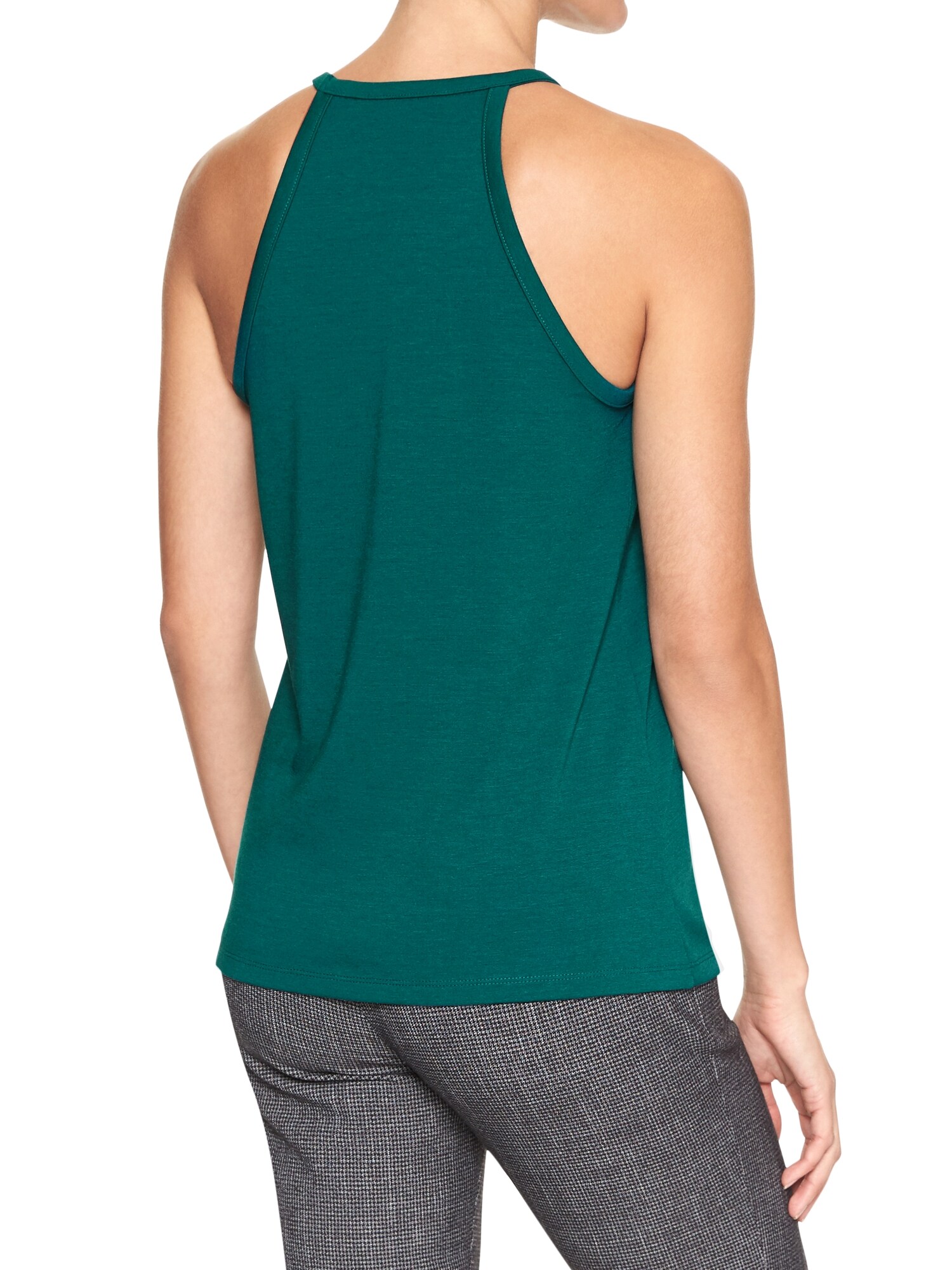 Scallop Front High Neck Top