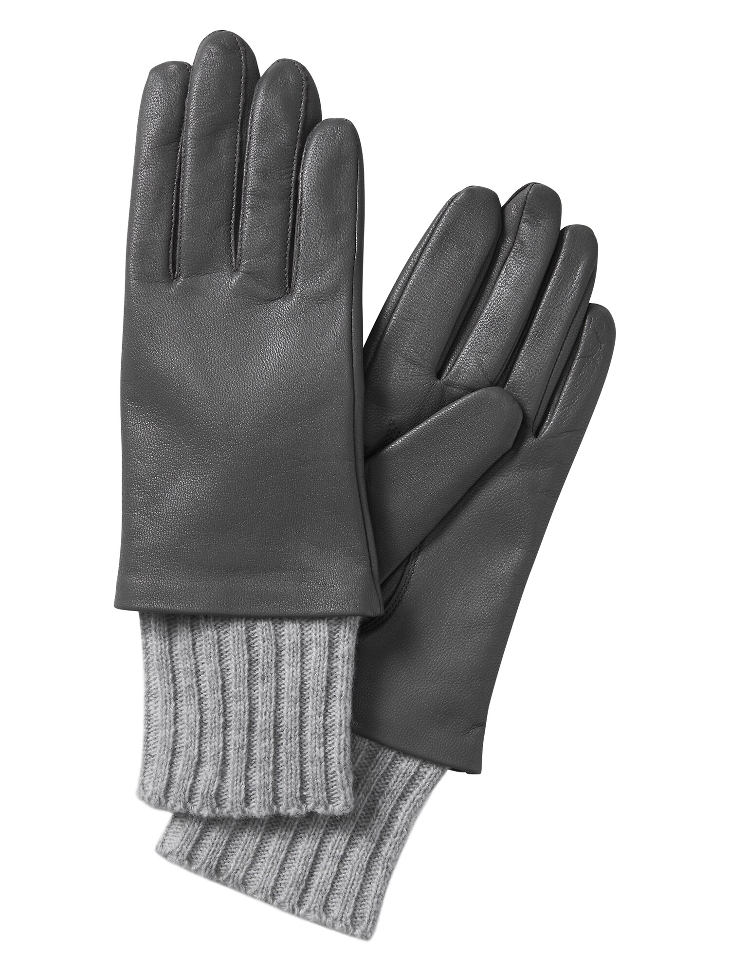 RibKnit Cuffed Leather Glove Banana Republic Factory