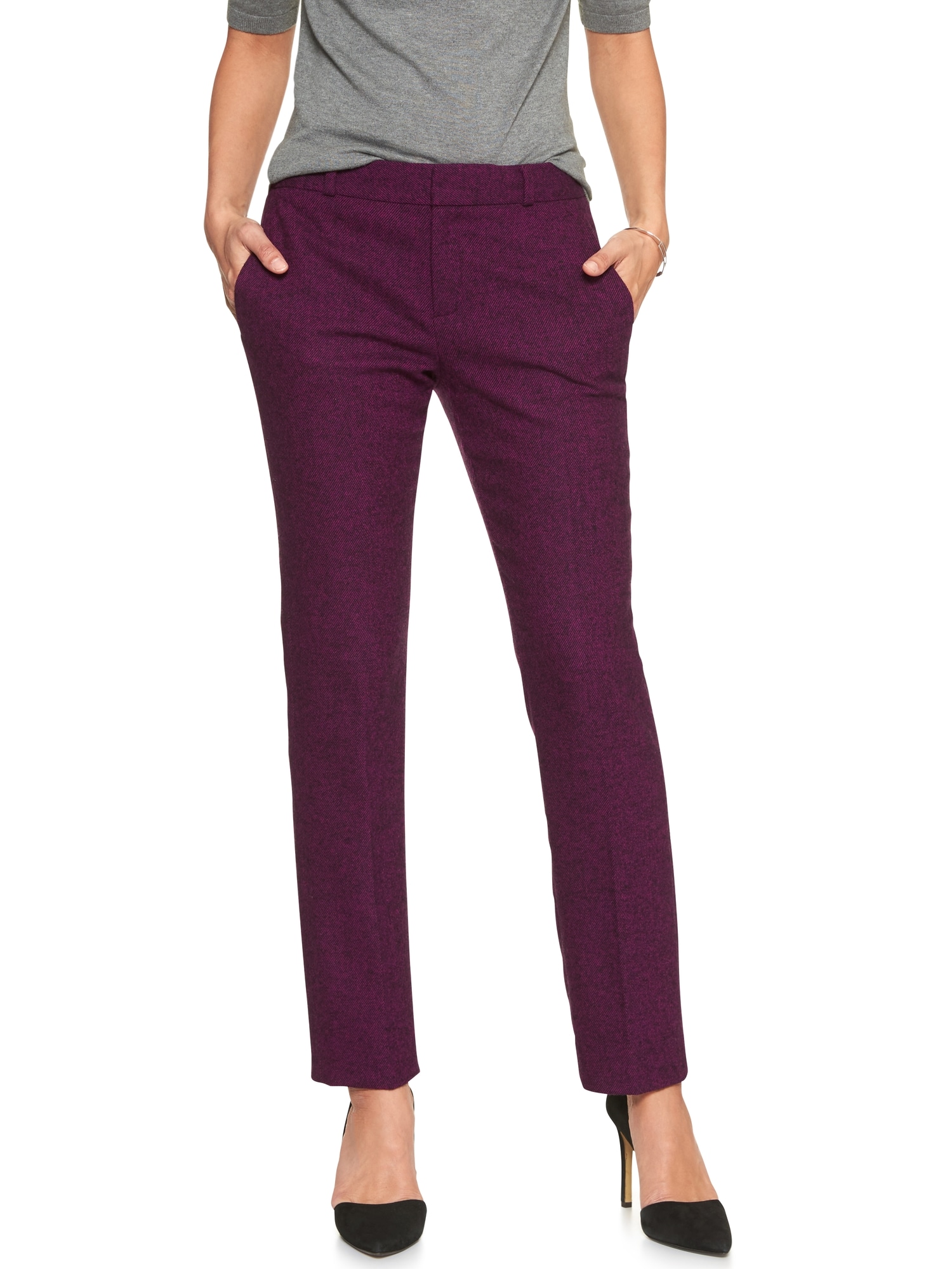 Ryan ColorRich Tweed Slim Straight Pant Banana Republic Factory