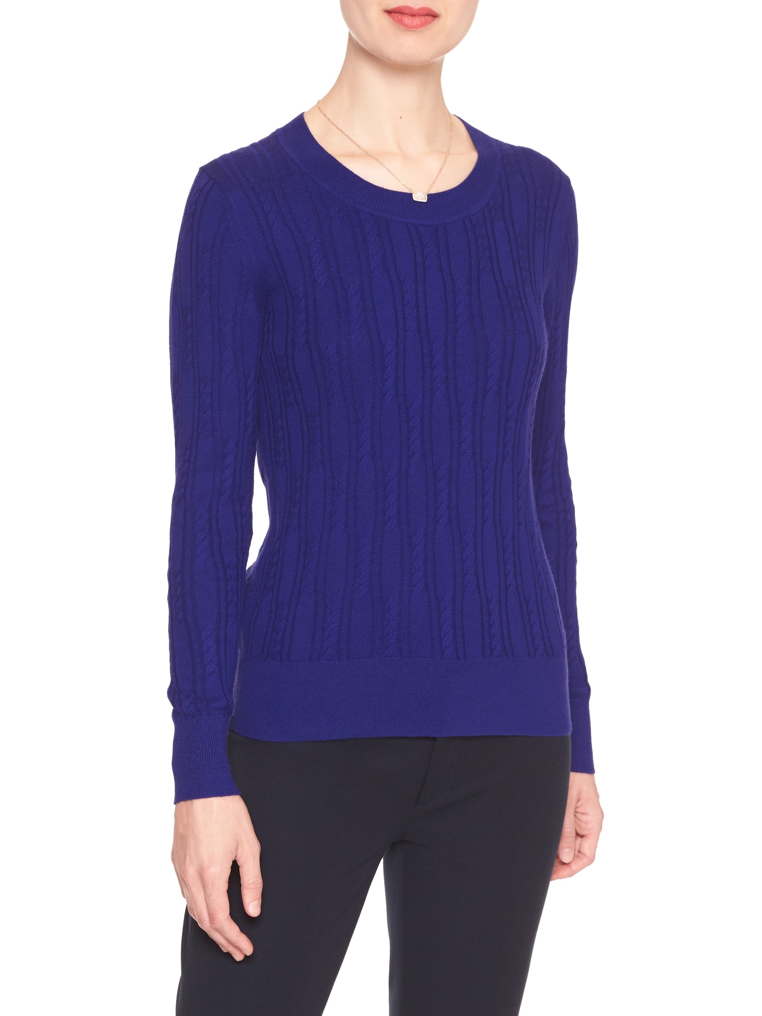 Cable Scoop-Neck Sweater | Banana Republic Factory