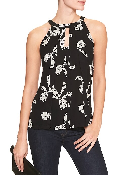 Print Cutout Halter Top Banana Republic Factory 3981