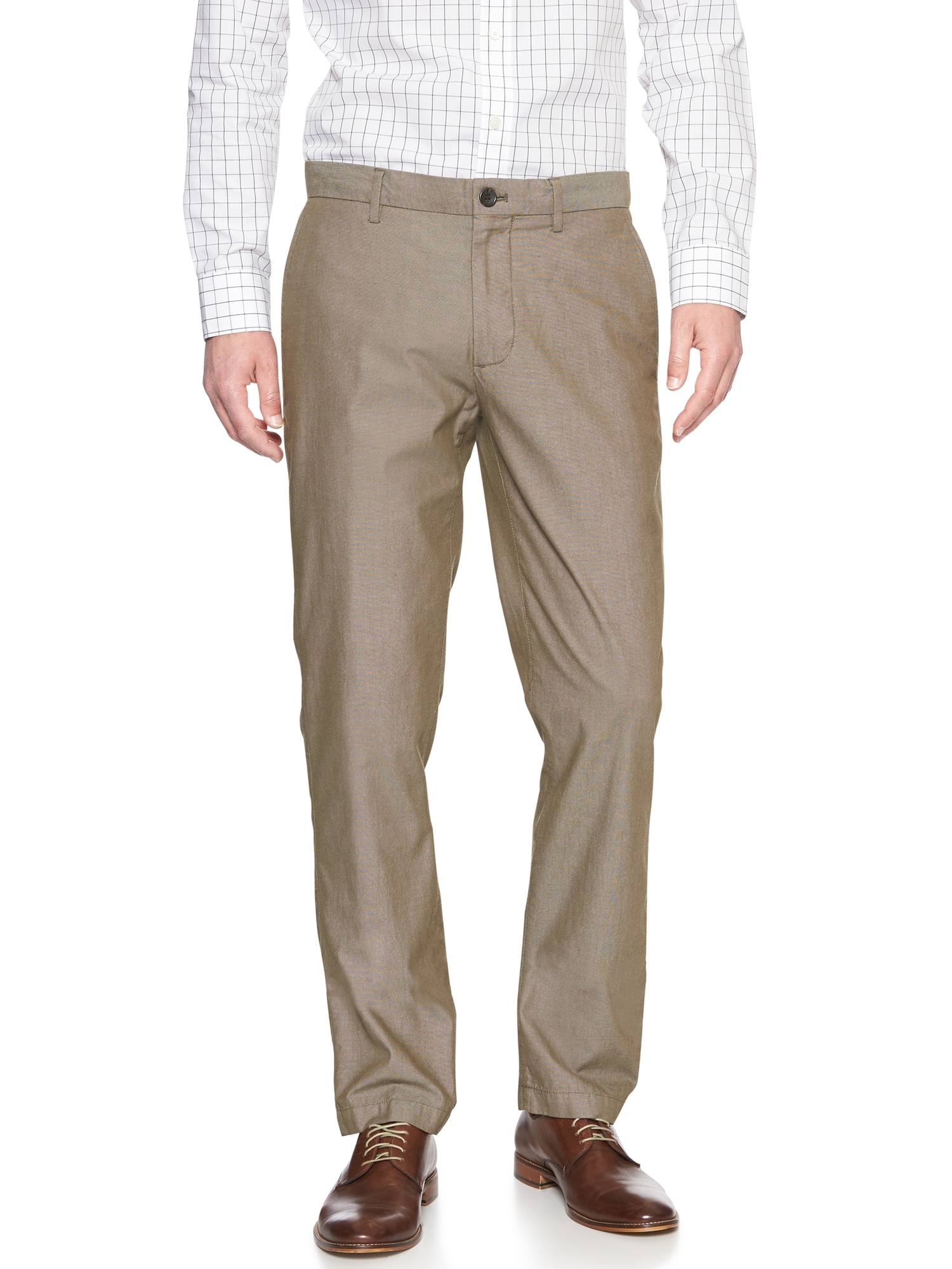 Aiden Slim-Fit Khaki Dobby Pant | Banana Republic Factory