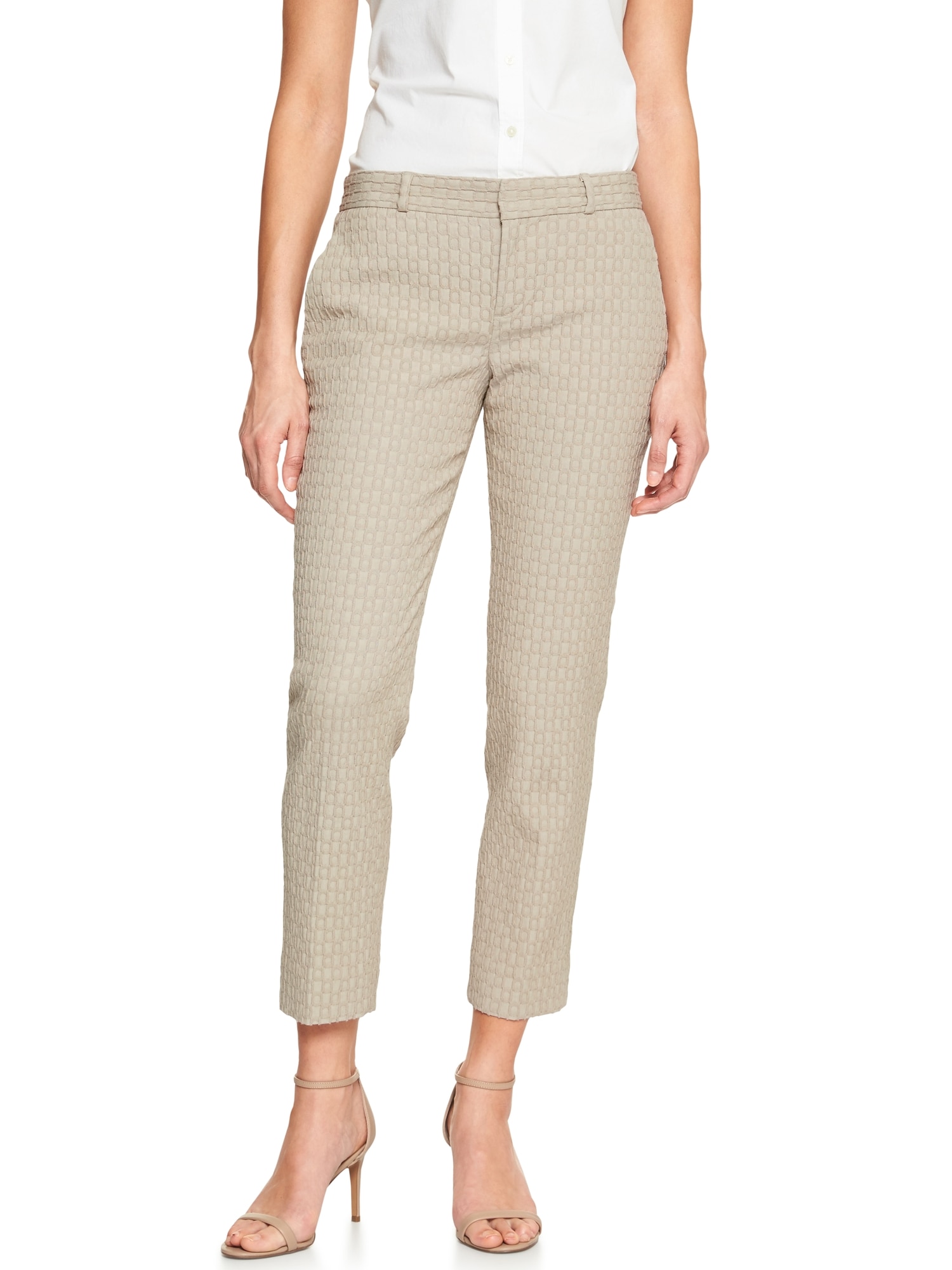 Avery Circle Jacquard Tailored Ankle Pant