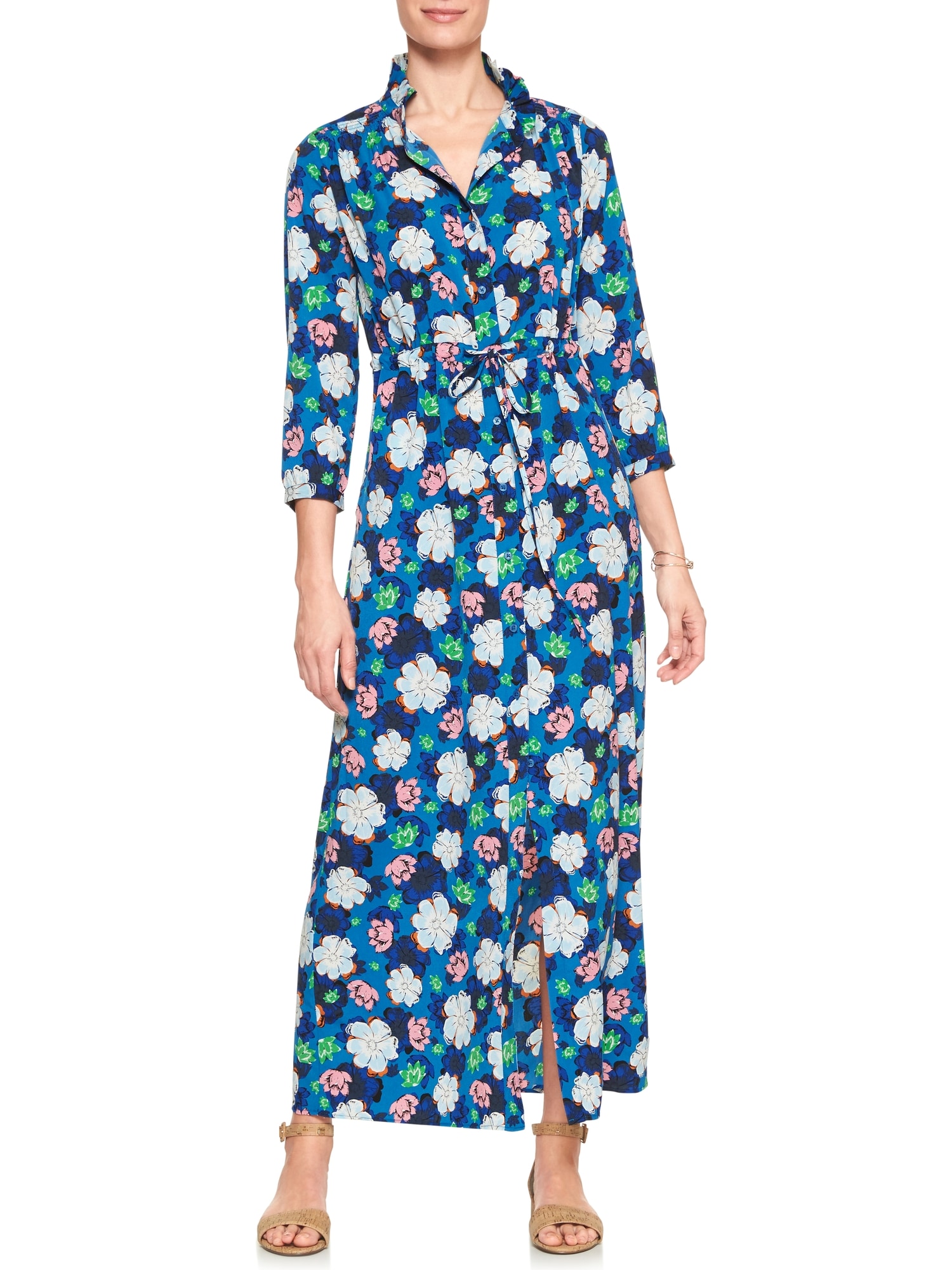 Fashion banana republic floral shirt dress