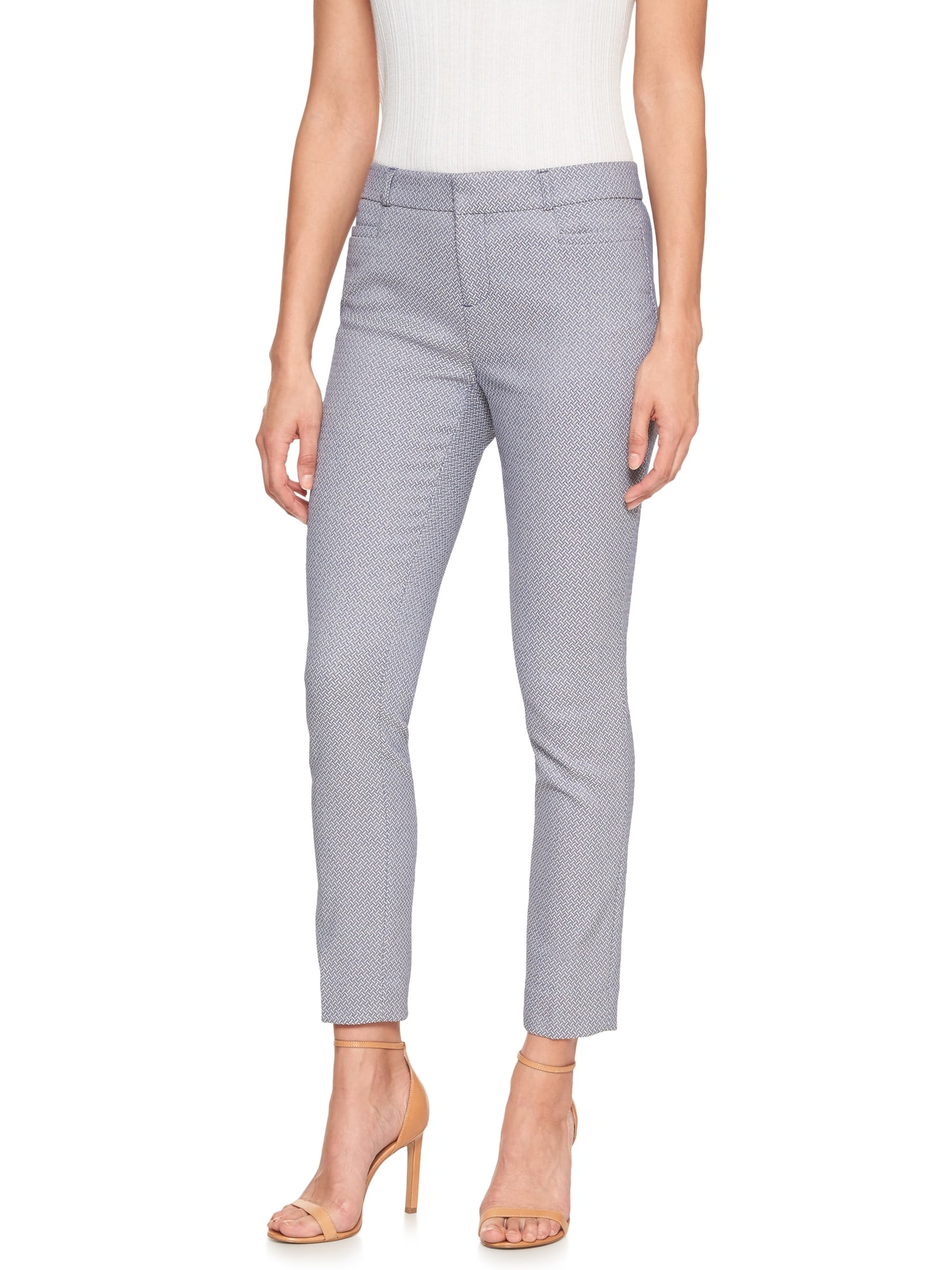 Sloan Curvy Geo Jacquard Slim Ankle Pant | Banana Republic Factory