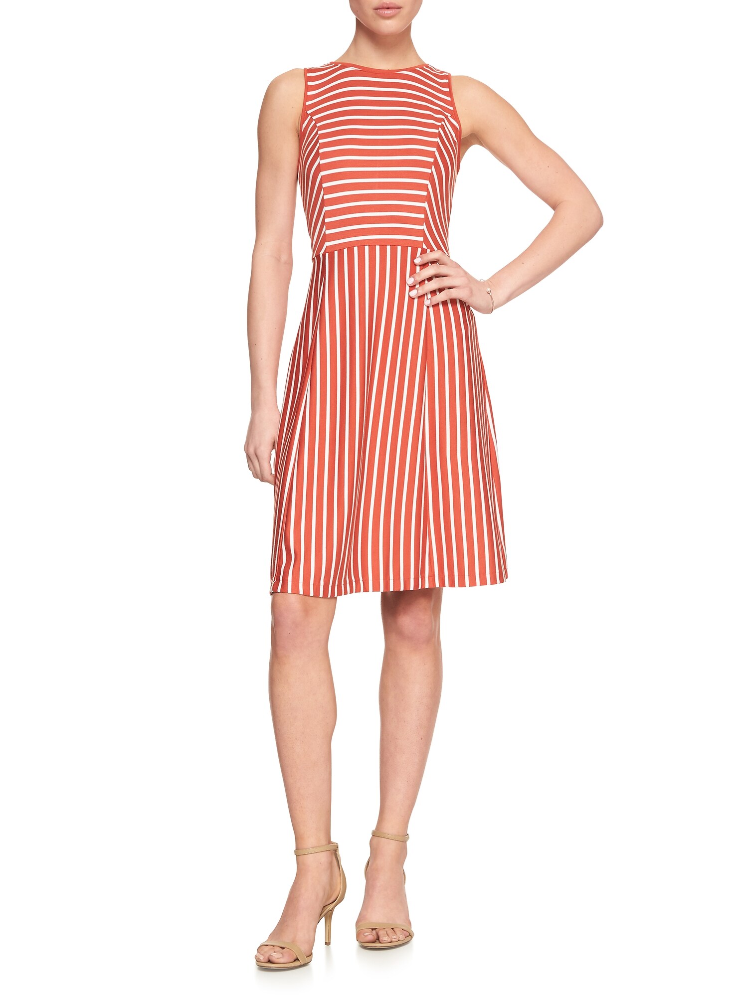 Stripe Tank Fit and Flare Dress