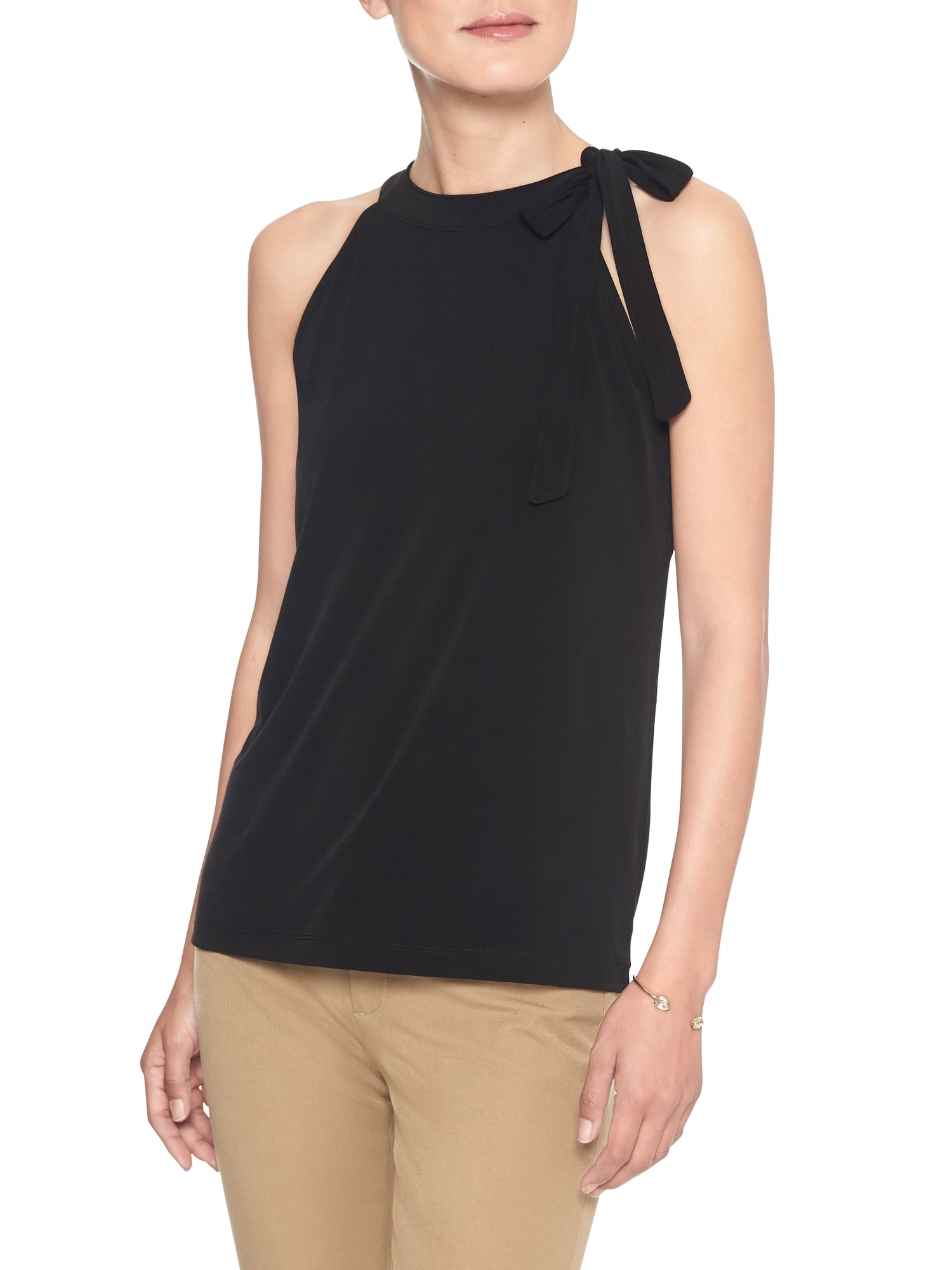 Matte Jersey Tie-Neck Tank | Banana Republic Factory