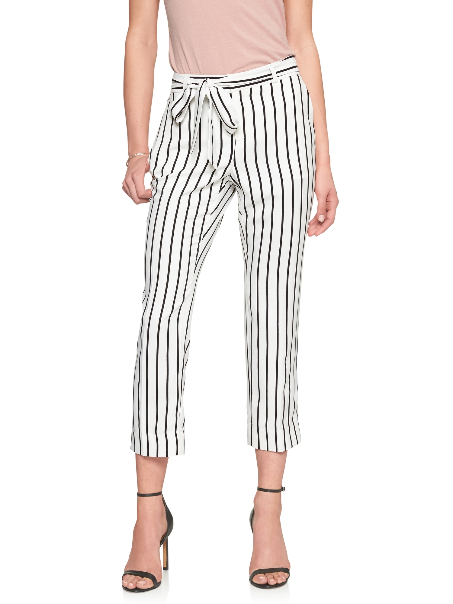 Petite Avery Tie-Waist Stripe Pant