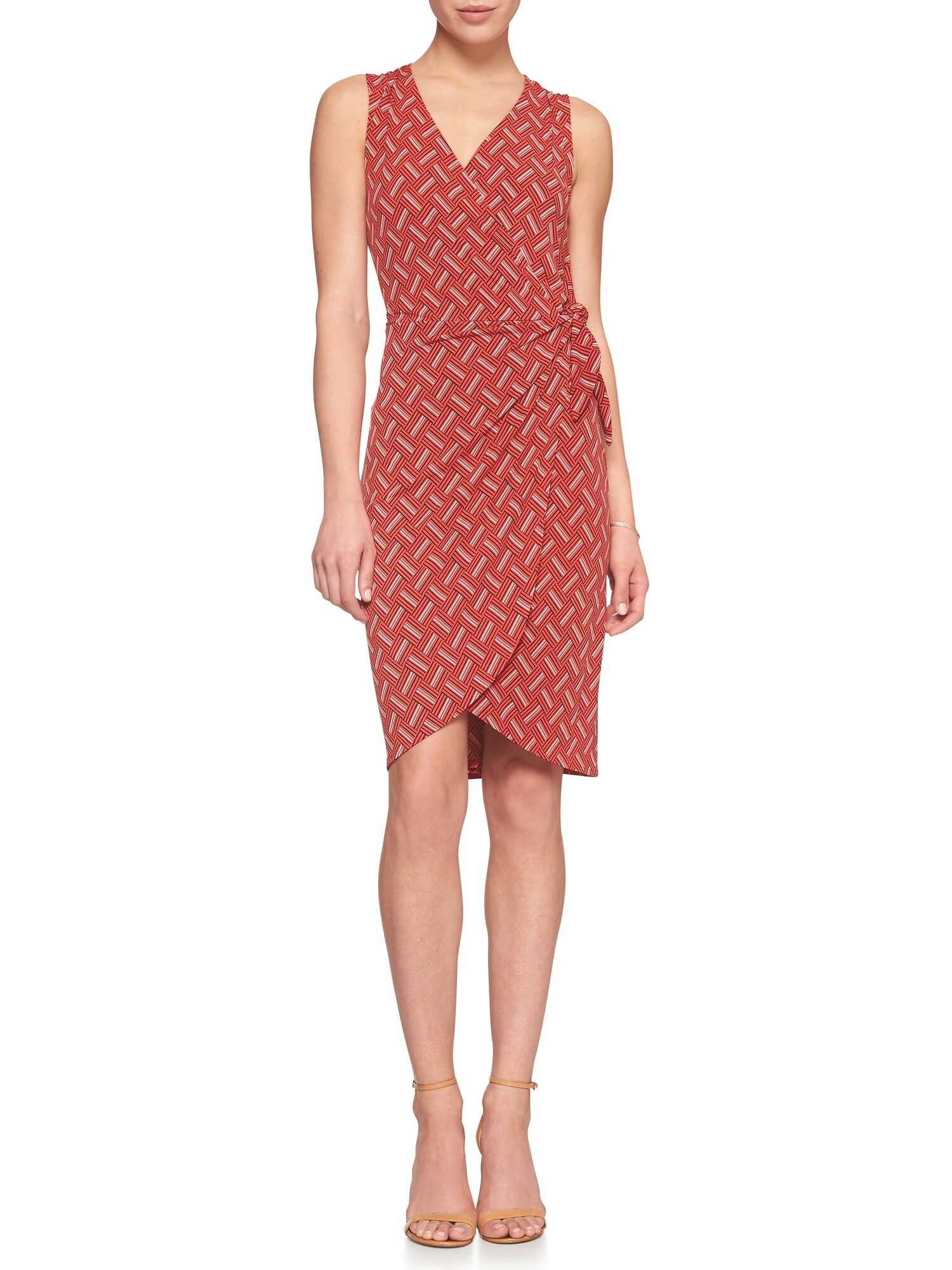 print-side-knot-tie-wrap-dress-banana-republic-factory