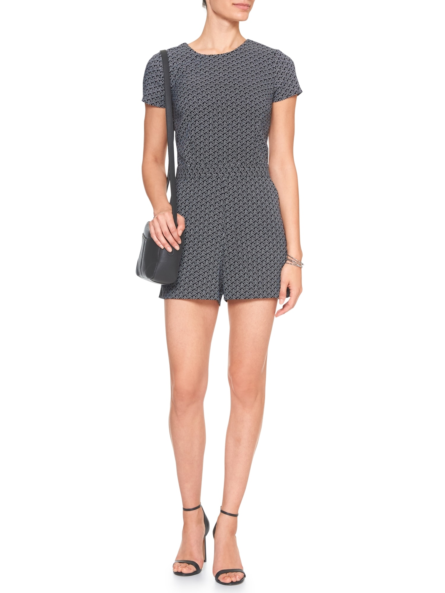 Print Tailored Romper Banana Republic Factory