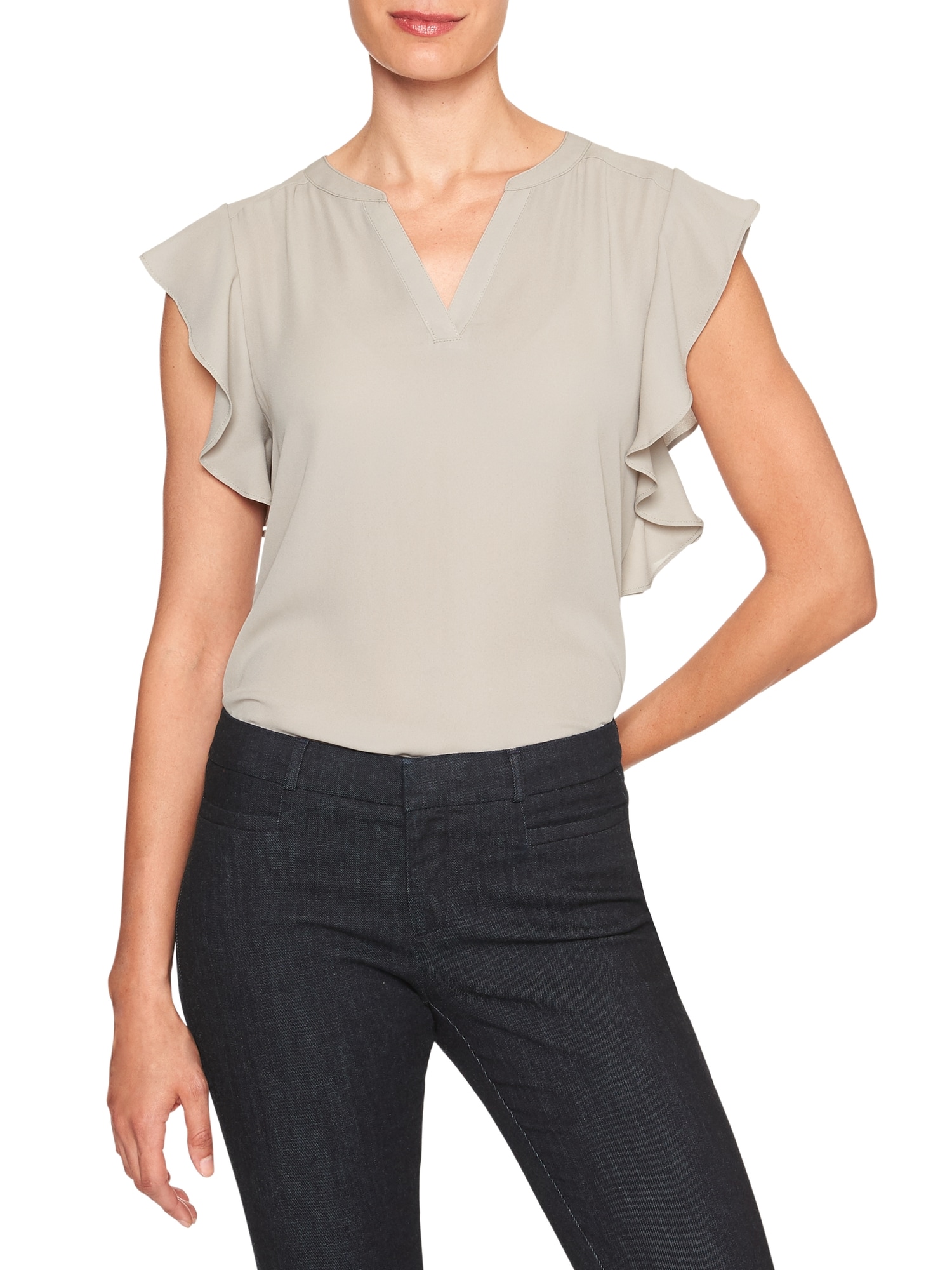Petite Ruffle DolmanSleeve Top Banana Republic Factory